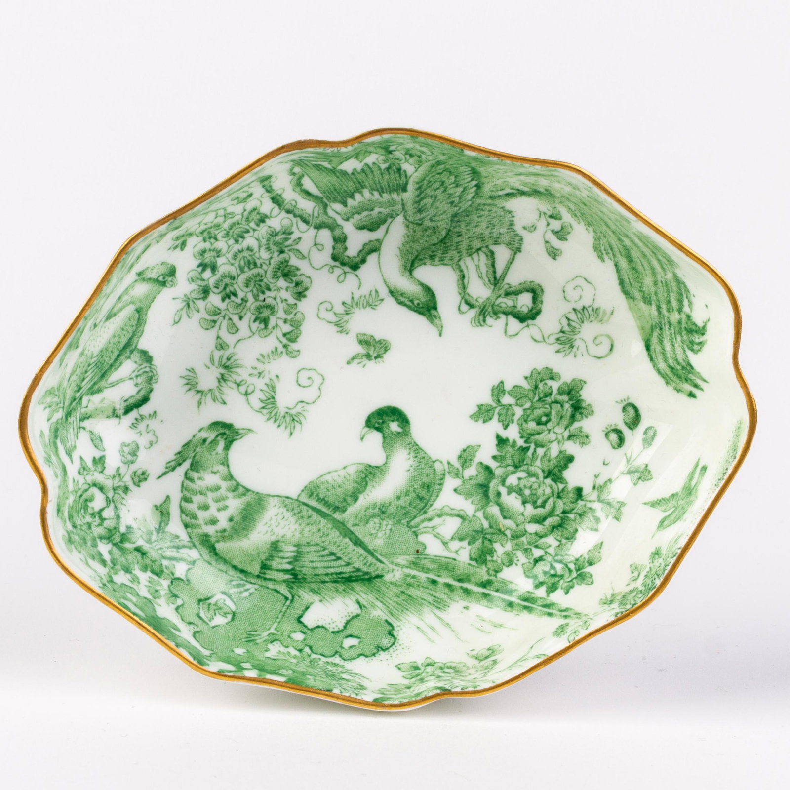 Royal Crown Derby Exotic Pheasants Fine Porcelain Dish: DIMENSIONS APPROX 13x10x3CM. Please carefully study all photographs to get an accurate idea of the object. In good condition, as seen. Shipping is in-house and we ship internationally to US and rest o