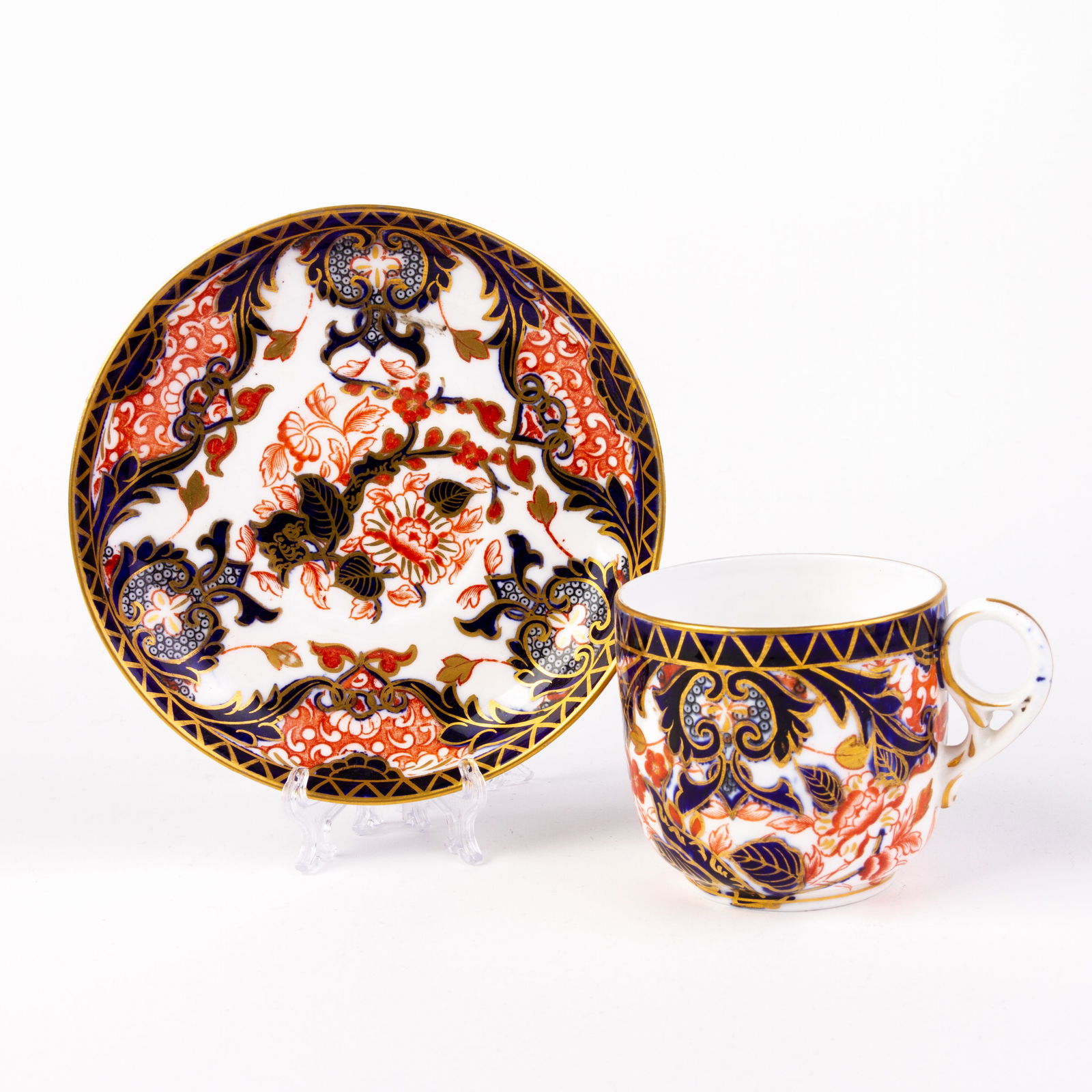 Derby Imari Fine Porcelain Cup & Saucer (1 of 8)