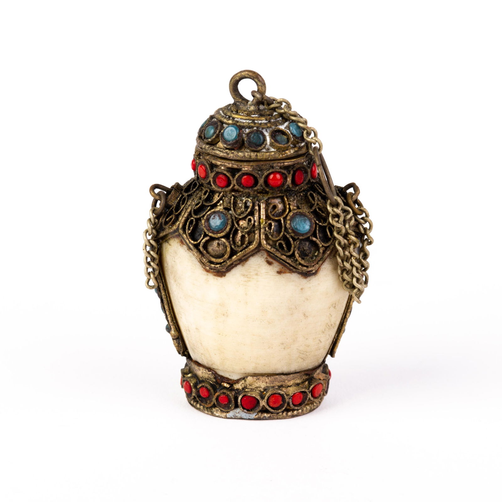 Chinese Tibetan Turquoise & Coral Snuff Bottle (1 of 6)