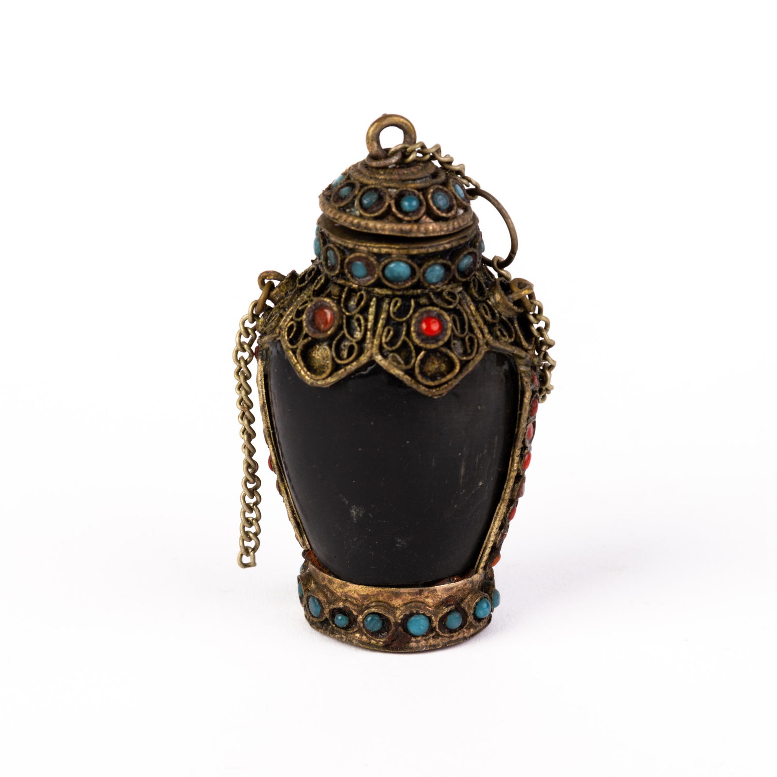 Chinese Tibetan Turquoise & Coral Snuff Bottle (1 of 6)