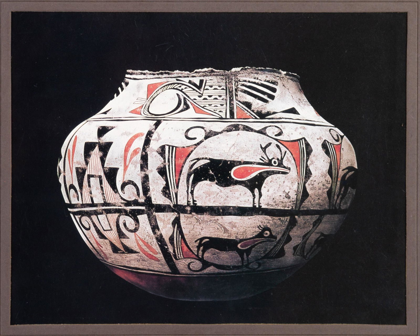 Lithograph Native American Pottery Zuni Water Jar (1 of 5)