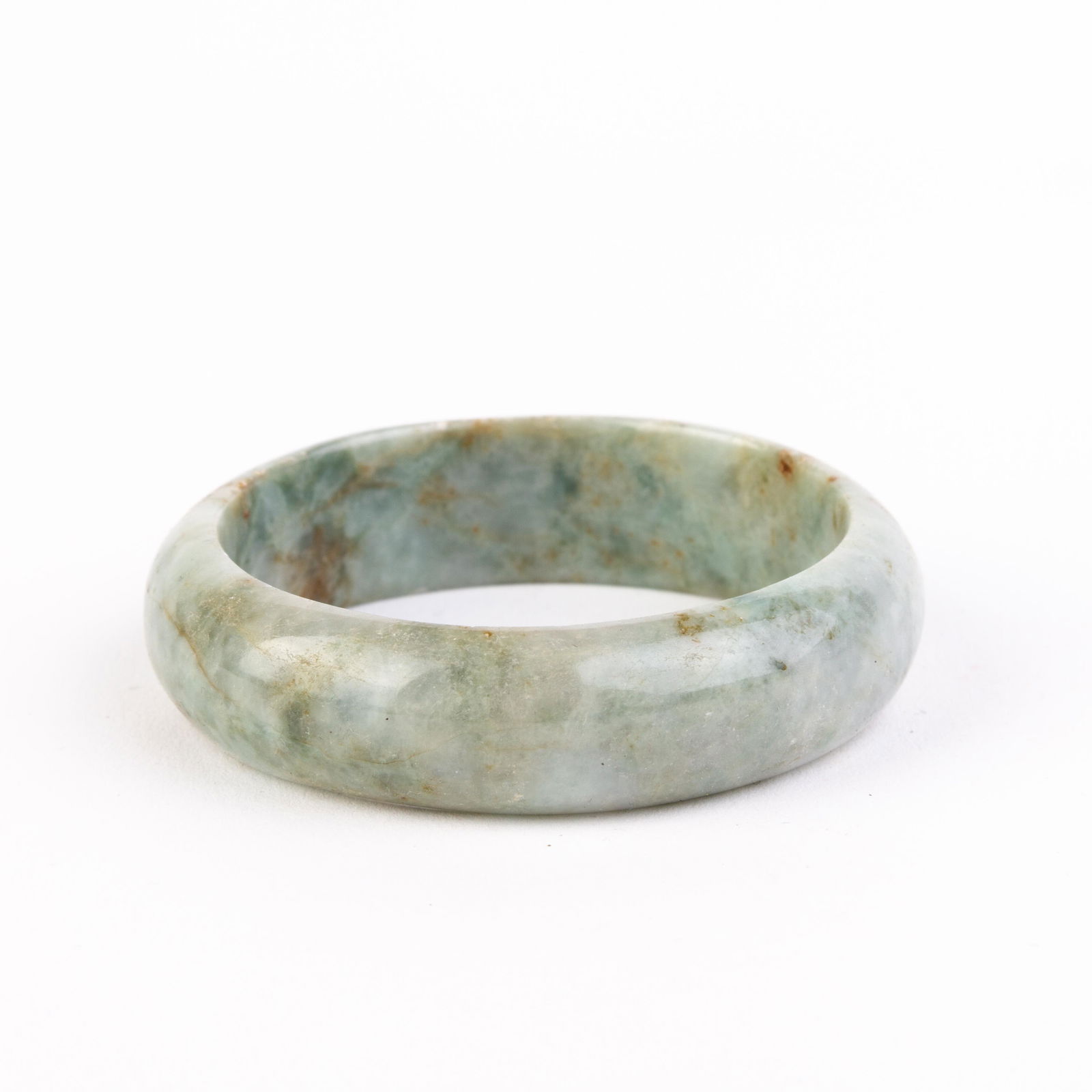 Chinese Celadon & Russet Jade Bangle Bracelet (1 of 5)