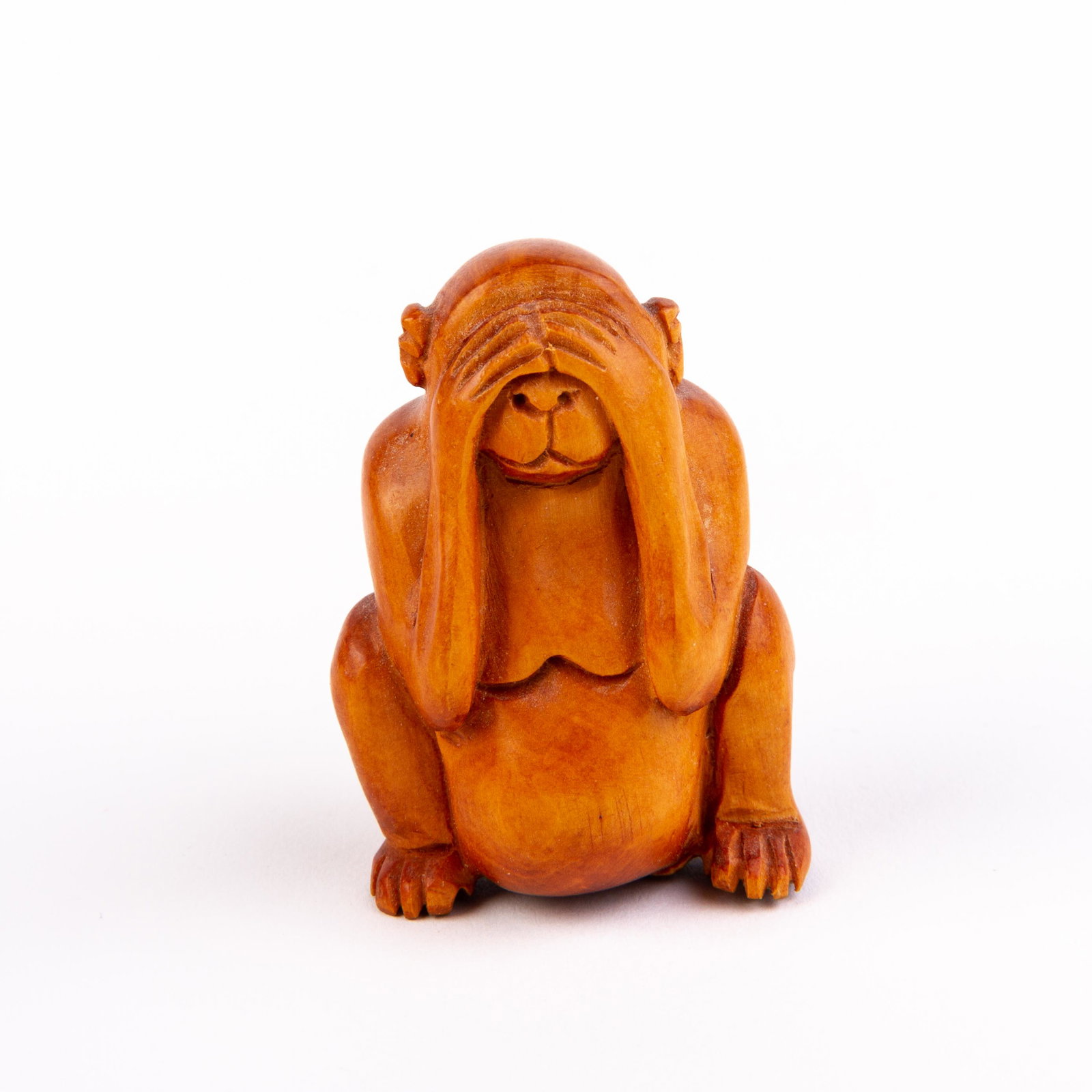 Signed Japanese Boxwood Netsuke Inro of Monkey: DIMENSIONS APPROX 5x3.5x2.5CM. Please carefully study all photographs to get an accurate idea of the object. In good condition, as seen. Shipping is in-house and we ship internationally to US and rest