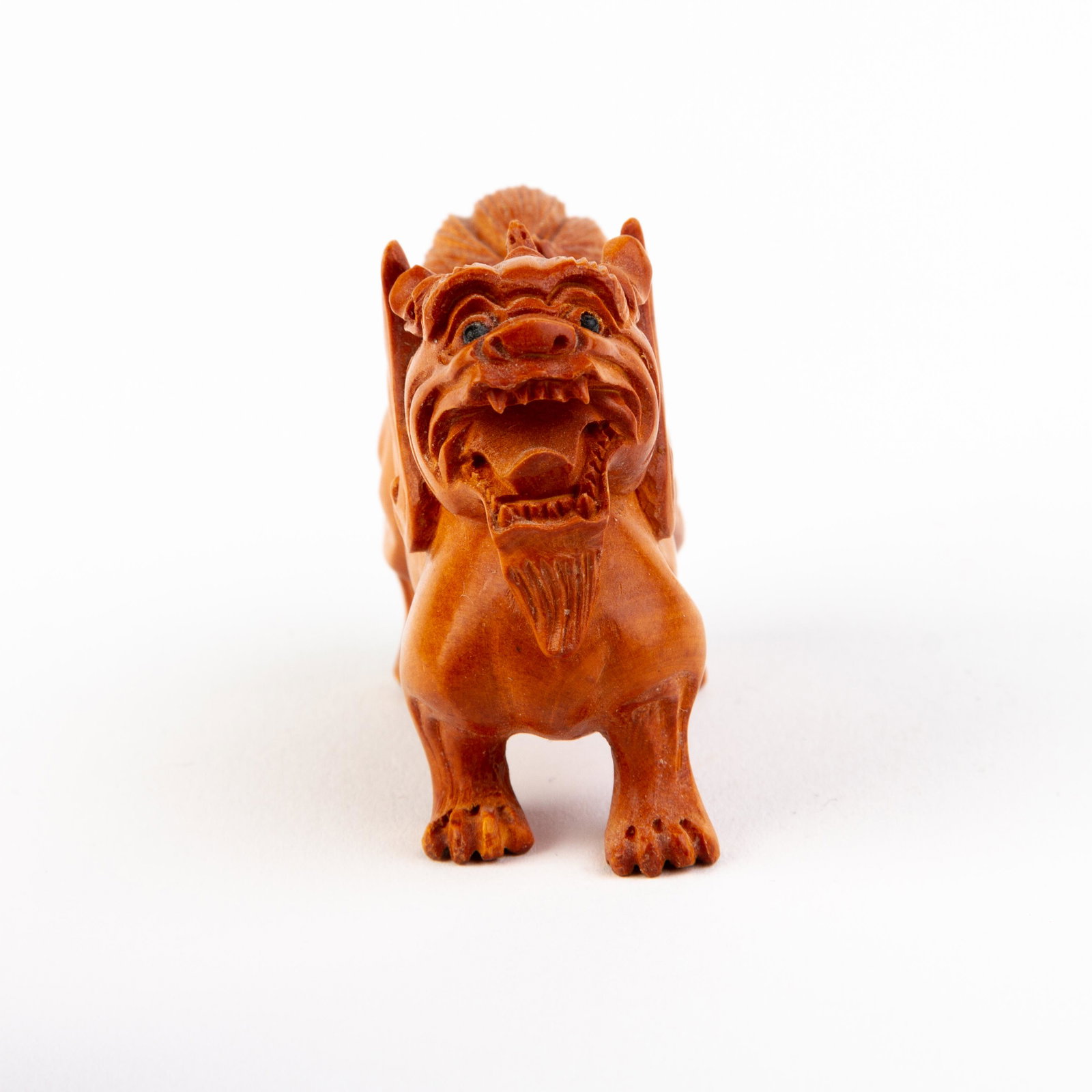 Japanese Boxwood Netsuke Inro of a Zodiac Dragon: DIMENSIONS APPROX 4.5x5x2.5CM. Please carefully study all photographs to get an accurate idea of the object. In good condition, as seen. Shipping is in-house and we ship internationally to US and rest