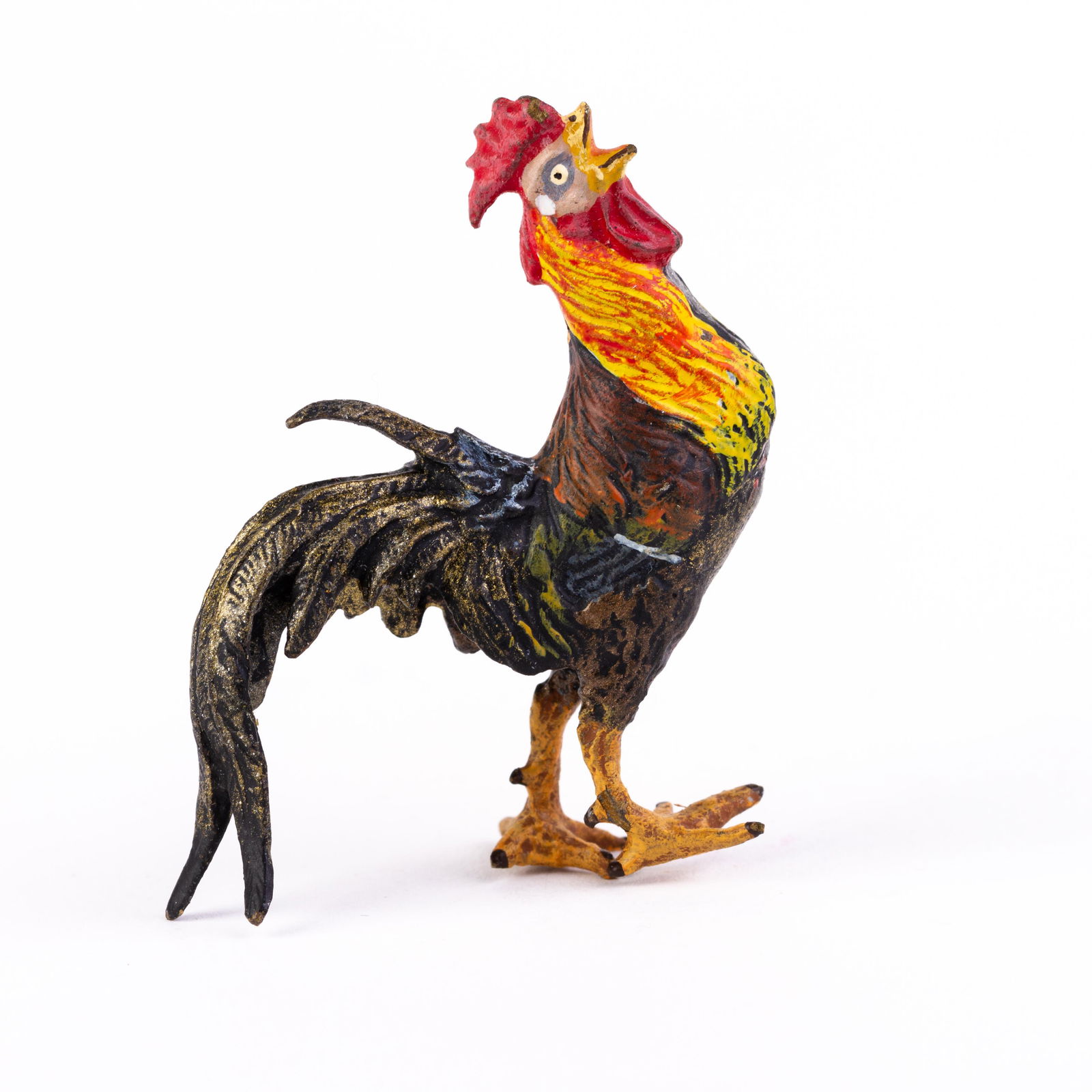 Bergman Style Austrian Cold Painted Bronze Sculpture Rooster (1 of 5)
