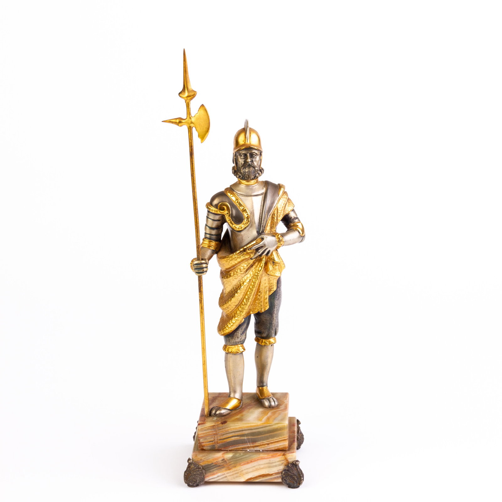 Giuseppe Vasari Italian Silver Gilt Bronze Sculpture: DIMENSIONS APPROX 8x8x29CM. Please carefully study all photographs to get an accurate idea of the object. In good condition, as seen. Shipping is in-house and we ship internationally to US and rest of