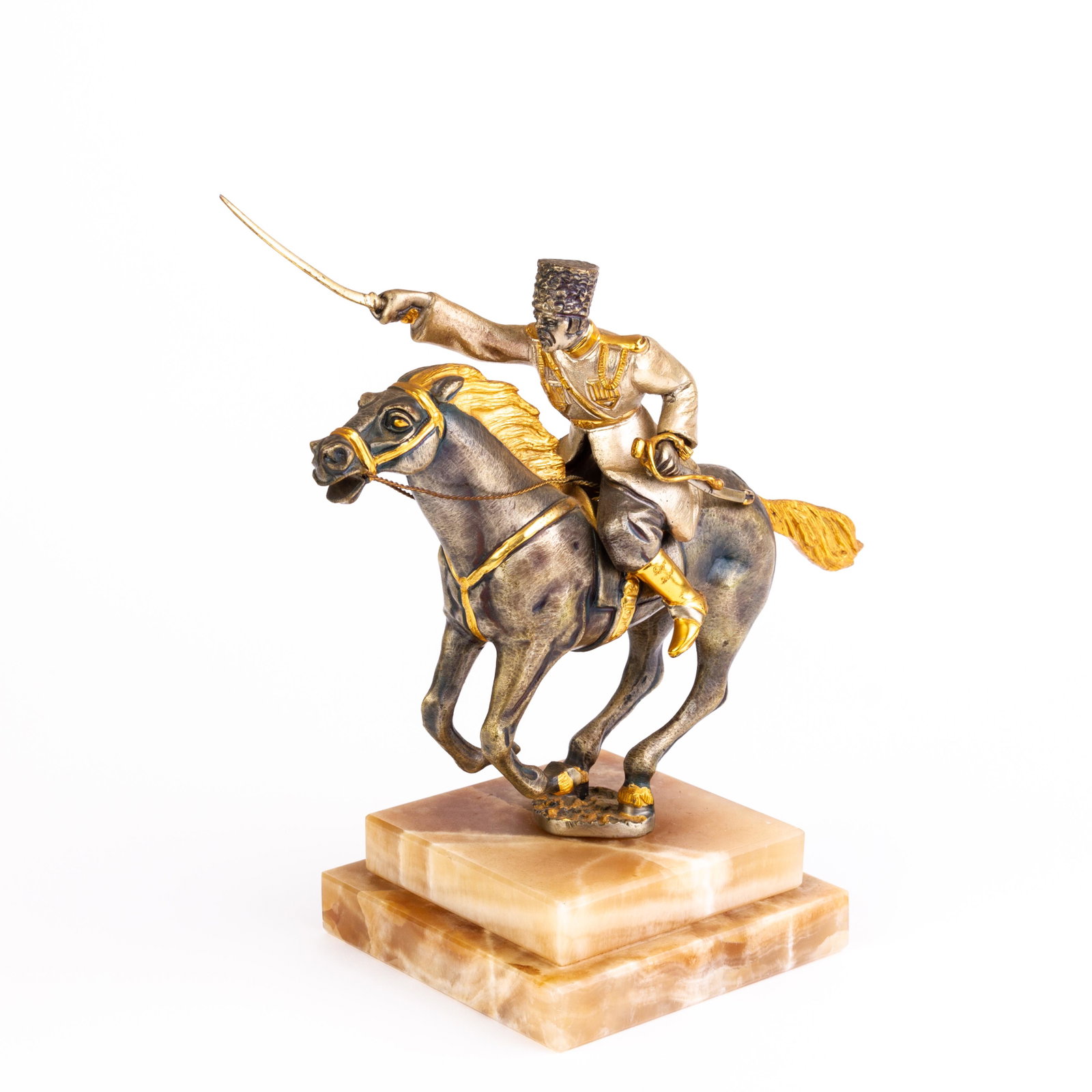 Giuseppe Vasari Italian Silver Gilt Bronze Sculpture: DIMENSIONS APPROX 12x12x25CM. Please carefully study all photographs to get an accurate idea of the object. In good condition, as seen. Shipping is in-house and we ship internationally to US and rest 