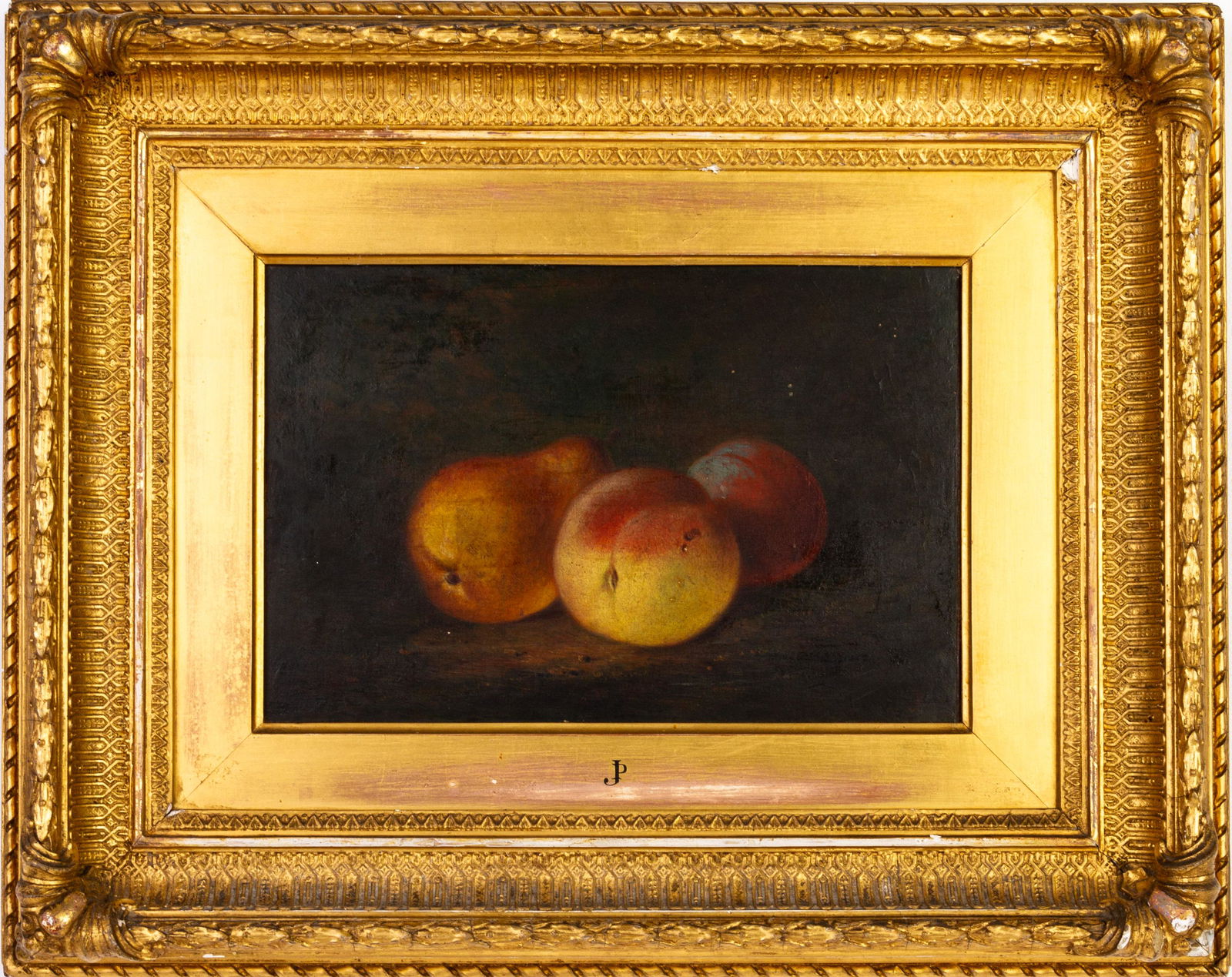 Peach Still Life Oil Painting 19th Century: Please carefully study all photographs to get an accurate idea of the object. In good condition, as seen. Shipping is in-house and we ship internationally to US and rest of the world. You may follow o