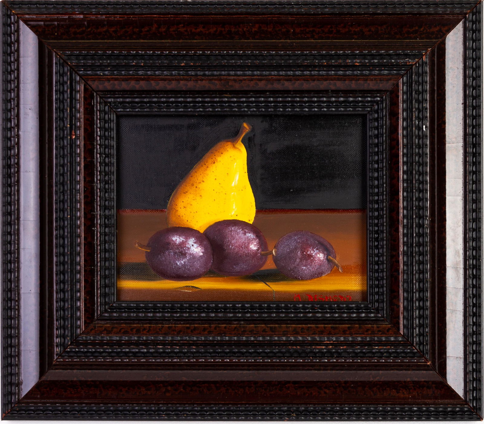 Signed Still Life Fruits Oil Painting: Please carefully study all photographs to get an accurate idea of the object. In good condition, as seen. Shipping is in-house and we ship internationally to US and rest of the world. You may follow o