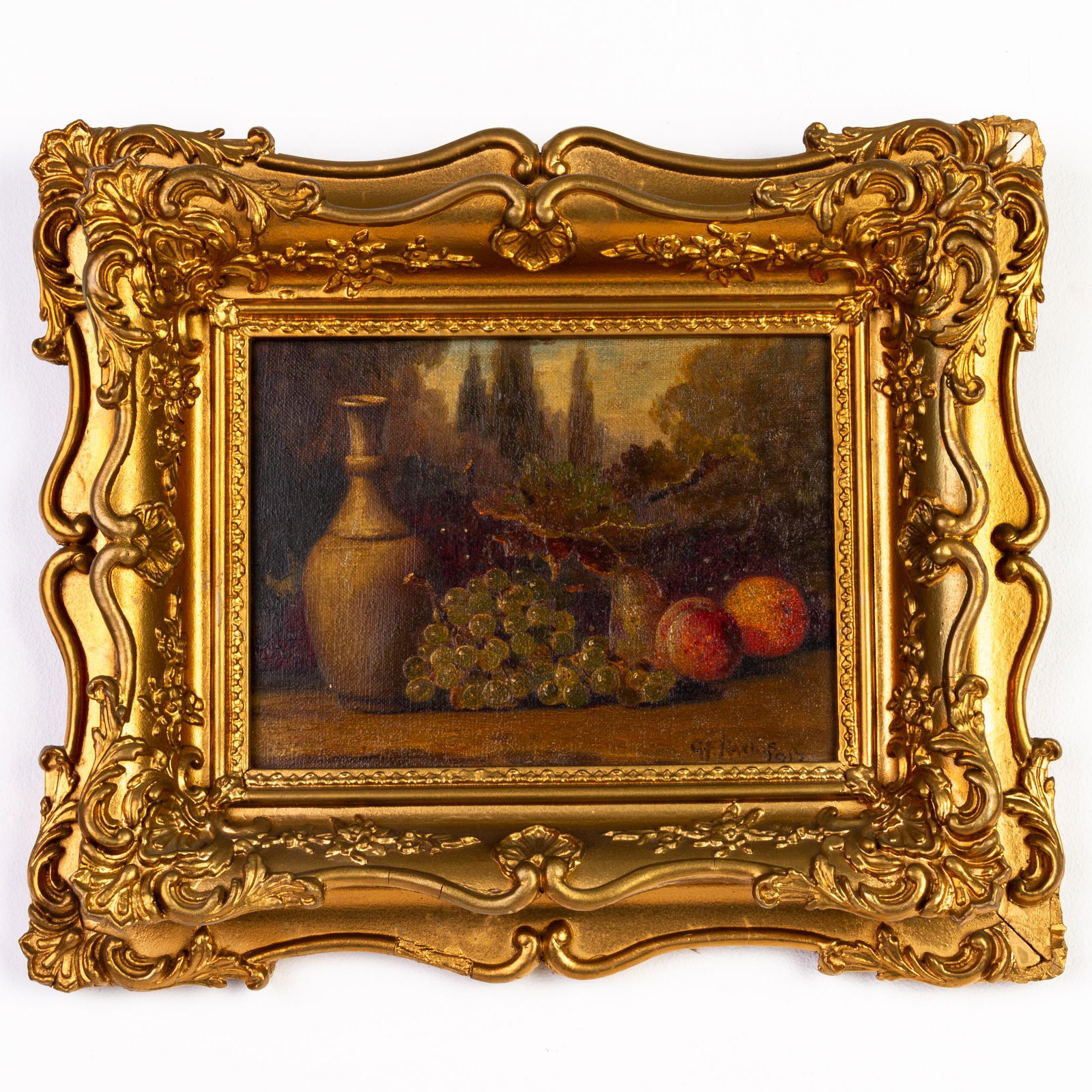 Signed Still Life Fruits Oil Painting: Please carefully study all photographs to get an accurate idea of the object. In good condition, as seen. Shipping is in-house and we ship internationally to US and rest of the world. You may follow o