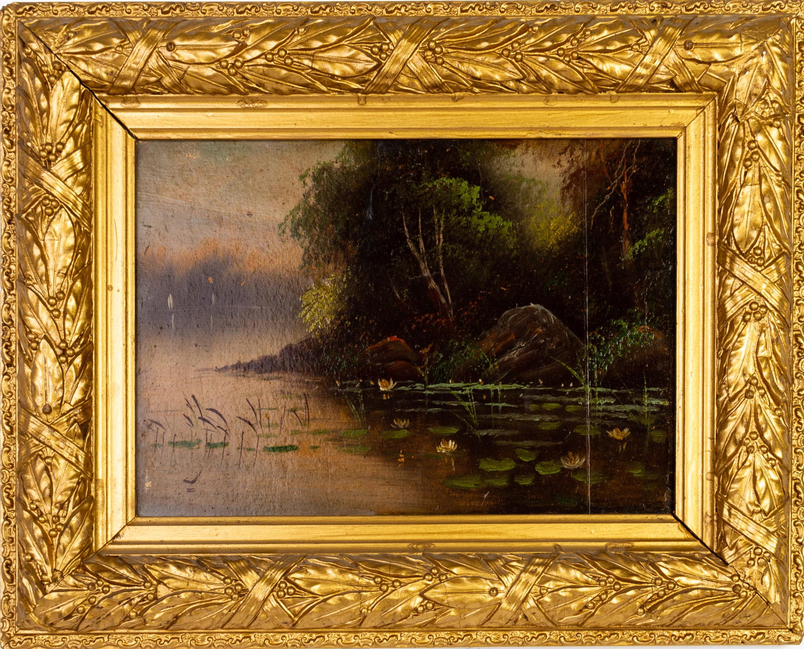 Water Lillies Landscape Oil Painting: Please carefully study all photographs to get an accurate idea of the object. In good condition, as seen. Shipping is in-house and we ship internationally to US and rest of the world. You may follow o