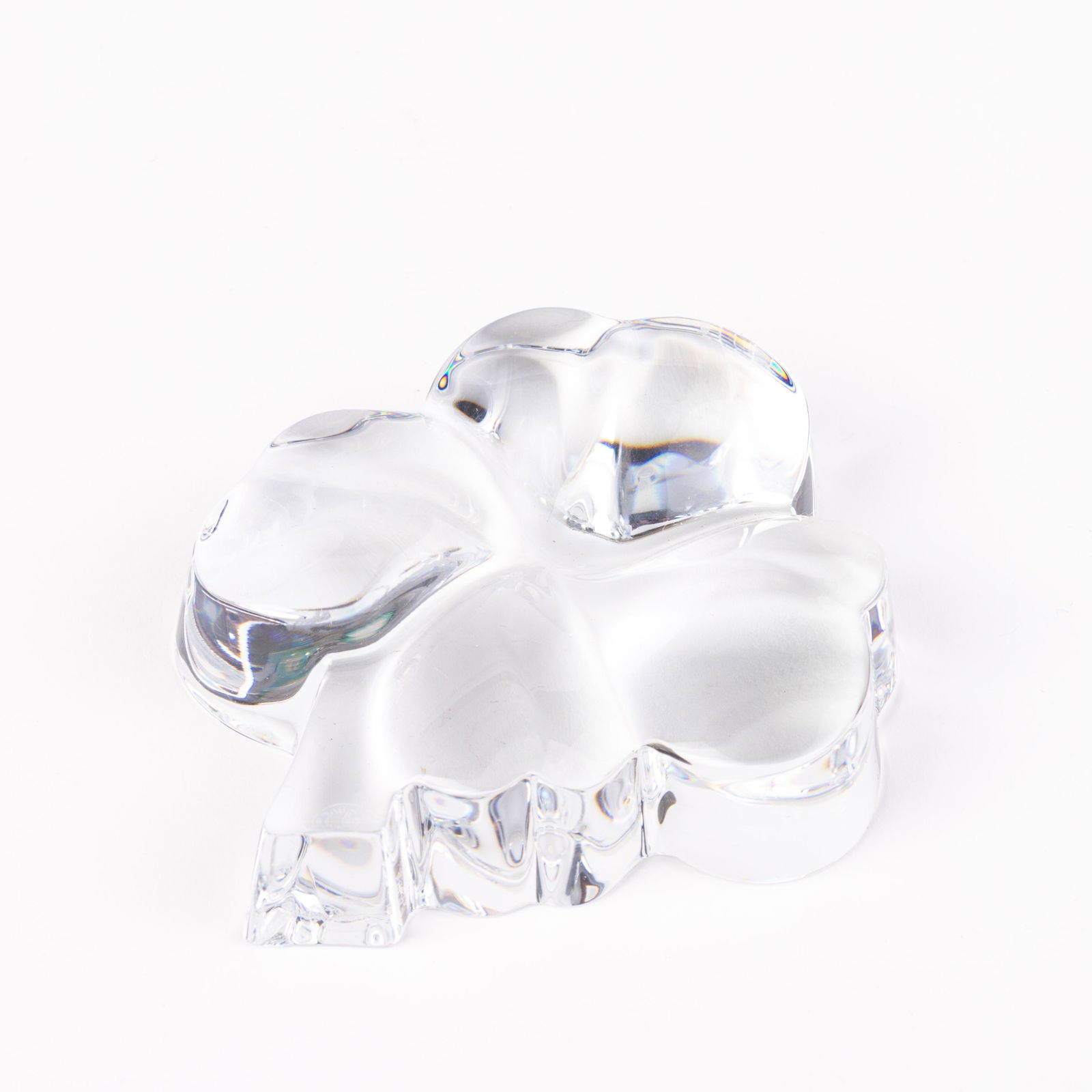 Baccarat Glass Crystal Four Leaf Clover Desk Paperweight (1 of 5)