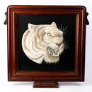 Japanese Embroidered Silk Panel of a Tiger Meiji