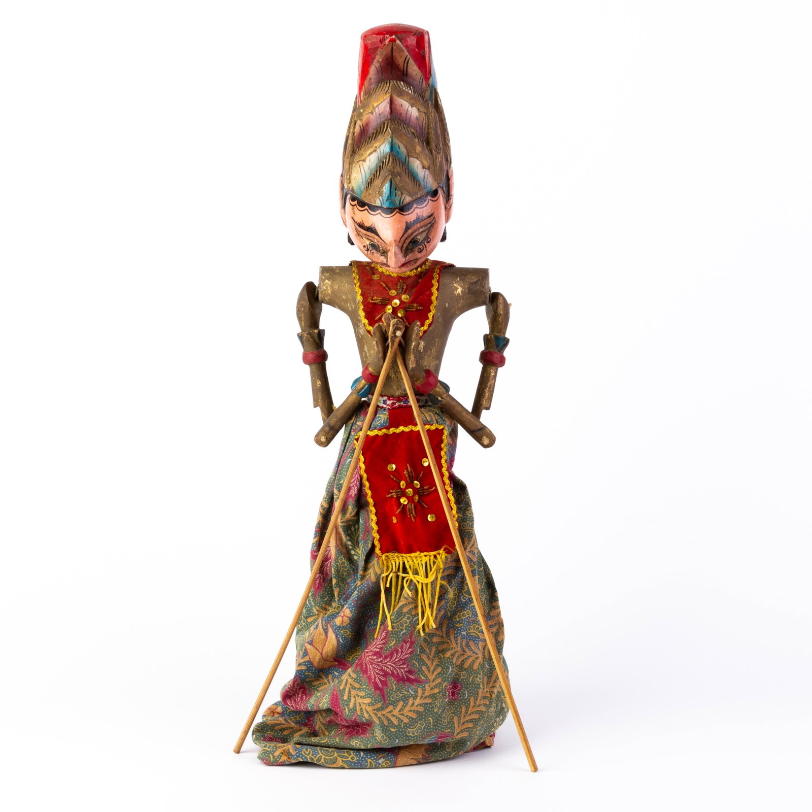 Indonesian Carved Wood Wayang Marionette: DIMENSIONS APPROX 68x18x10CM. Please carefully study all photographs to get an accurate idea of the object. In good condition, as seen. Shipping is in-house and we ship internationally to US and rest 