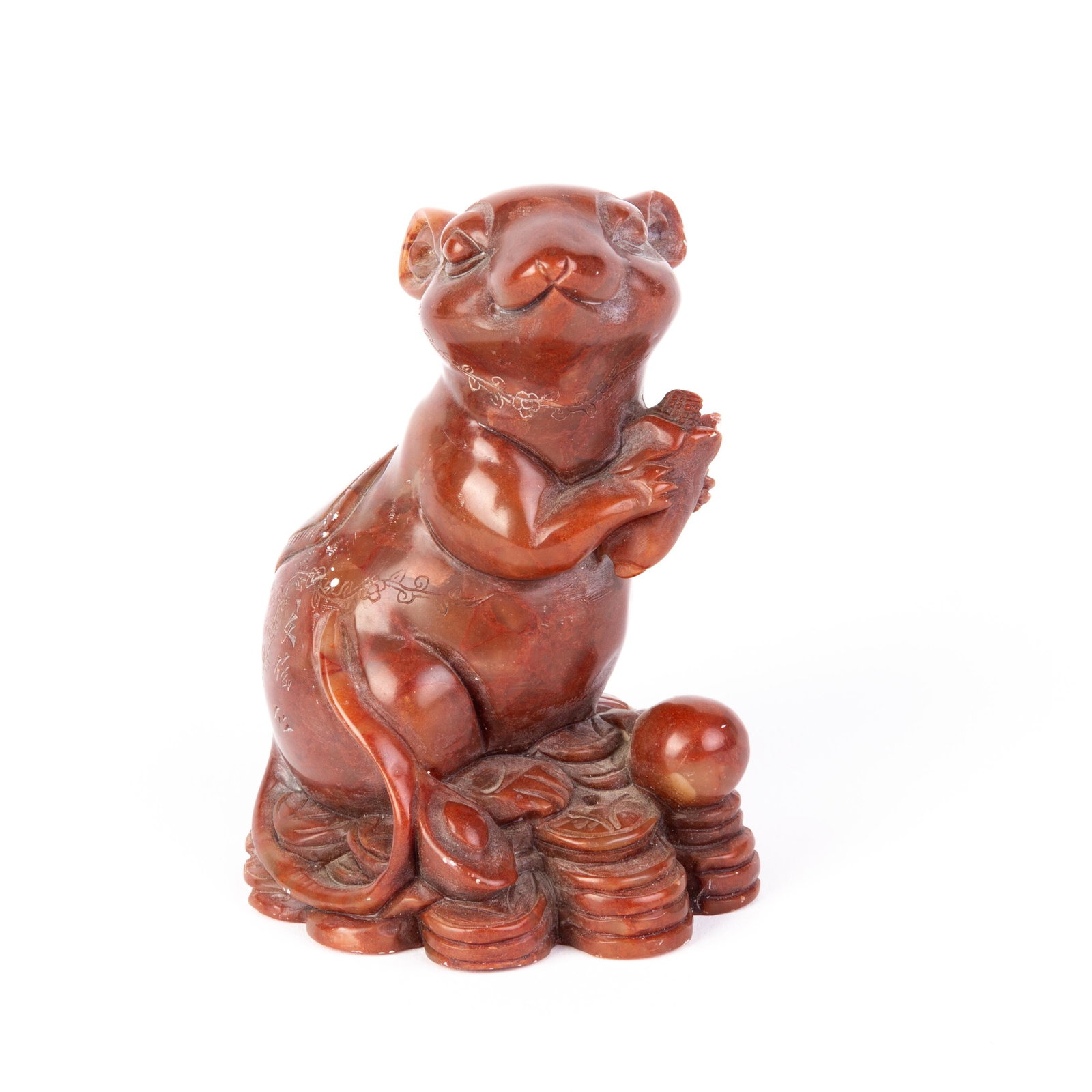 Chinese Carved Soapstone Seal Sculpture: DIMENSIONS APPROX 9.5x7x6CM. Please carefully study all photographs to get an accurate idea of the object. In good condition, as seen. Shipping is in-house and we ship internationally to US and rest o