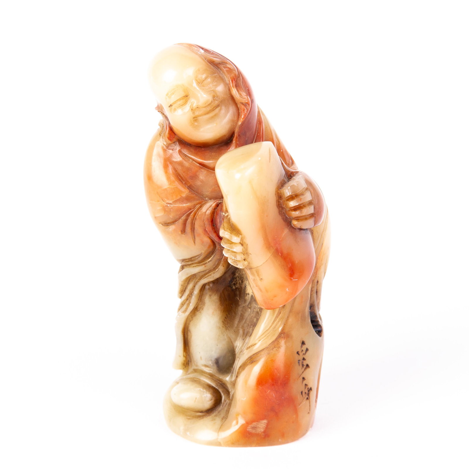 Chinese Carved Soapstone Seal Sculpture: DIMENSIONS APPROX 9x4x4CM. Please carefully study all photographs to get an accurate idea of the object. In good condition, as seen. Shipping is in-house and we ship internationally to US and rest of 