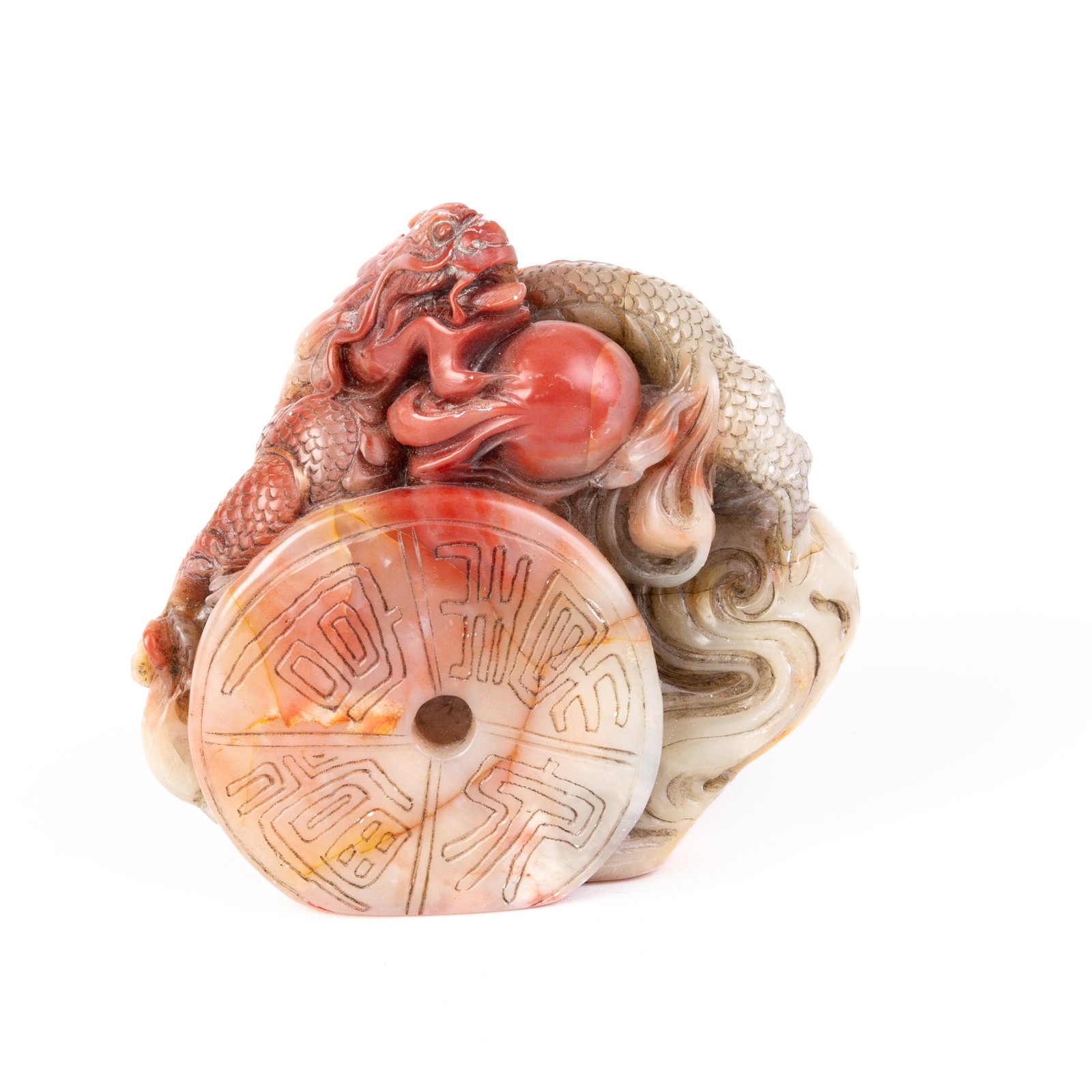 Chinese Carved Soapstone Seal Sculpture: DIMENSIONS APPROX 10.5x11x5CM. Please carefully study all photographs to get an accurate idea of the object. In good condition, as seen. Shipping is in-house and we ship internationally to US and rest