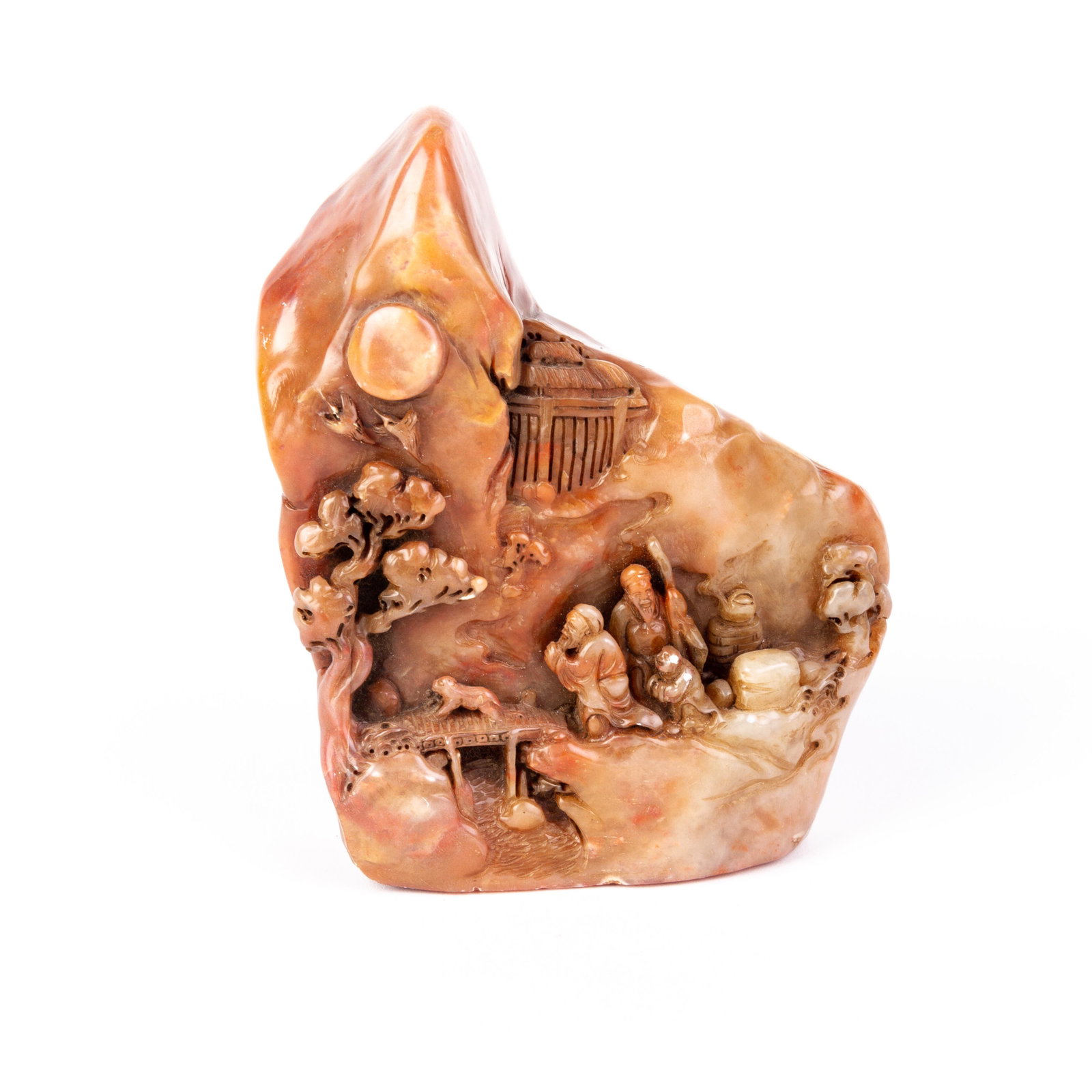 Chinese Carved Soapstone Seal Sculpture: DIMENSIONS APPROX 13.5x4x10CM. Please carefully study all photographs to get an accurate idea of the object. In good condition, as seen. Shipping is in-house and we ship internationally to US and rest