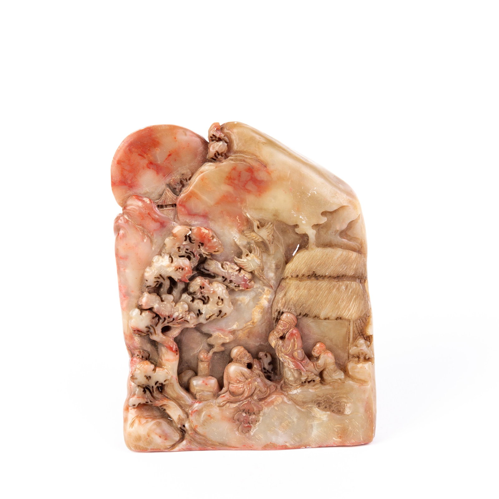 Chinese Carved Soapstone Seal Sculpture: DIMENSIONS APPROX 11x3x13CM. Please carefully study all photographs to get an accurate idea of the object. In good condition, as seen. Shipping is in-house and we ship internationally to US and rest o