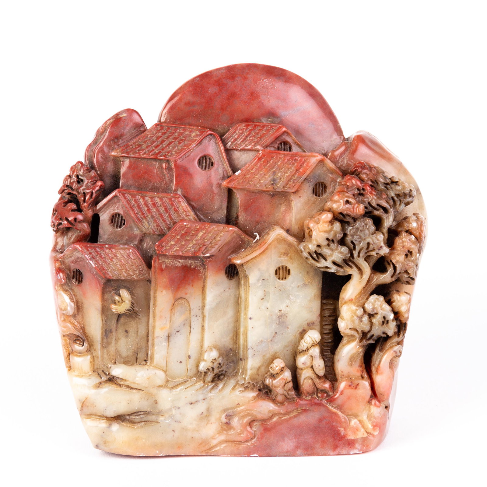 Chinese Carved Soapstone Seal Sculpture: DIMENSIONS APPROX 10x11x3CM. Please carefully study all photographs to get an accurate idea of the object. In good condition, as seen. Shipping is in-house and we ship internationally to US and rest o