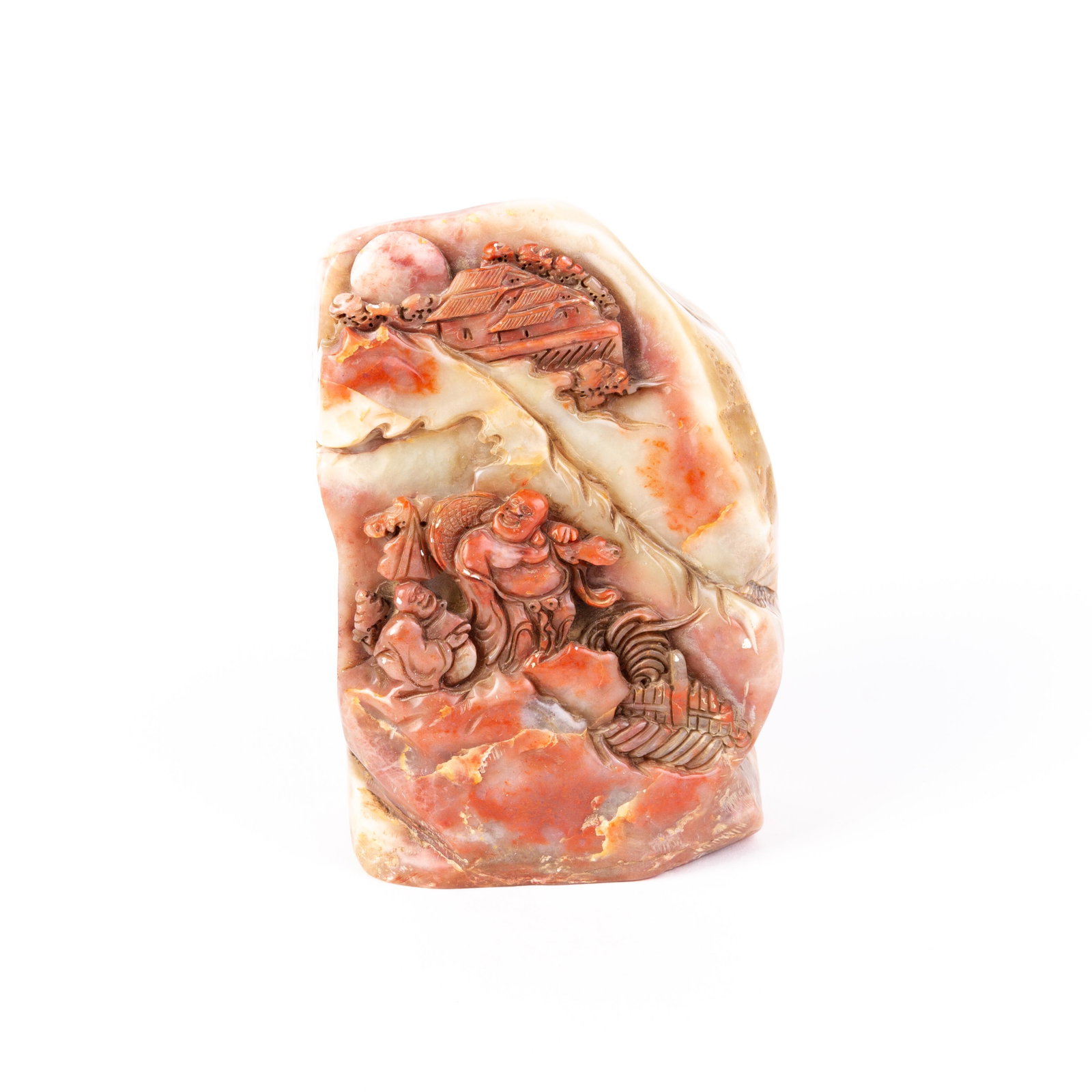 Chinese Carved Soapstone Seal Sculpture: DIMENSIONS APPROX 14x8x6CM. Please carefully study all photographs to get an accurate idea of the object. In good condition, as seen. Shipping is in-house and we ship internationally to US and rest of