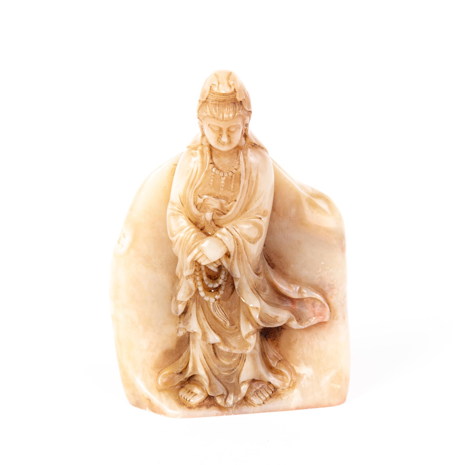 Chinese Carved Soapstone Seal Sculpture: DIMENSIONS APPROX 7x2x11.5CM. Please carefully study all photographs to get an accurate idea of the object. In good condition, as seen. Shipping is in-house and we ship internationally to US and rest