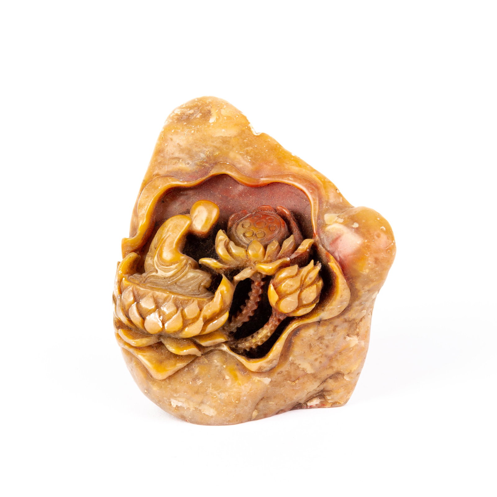 Chinese Carved Soapstone Seal Sculpture: DIMENSIONS APPROX 8x8x4CM. Please carefully study all photographs to get an accurate idea of the object. In good condition, as seen. Shipping is in-house and we ship internationally to US and rest of