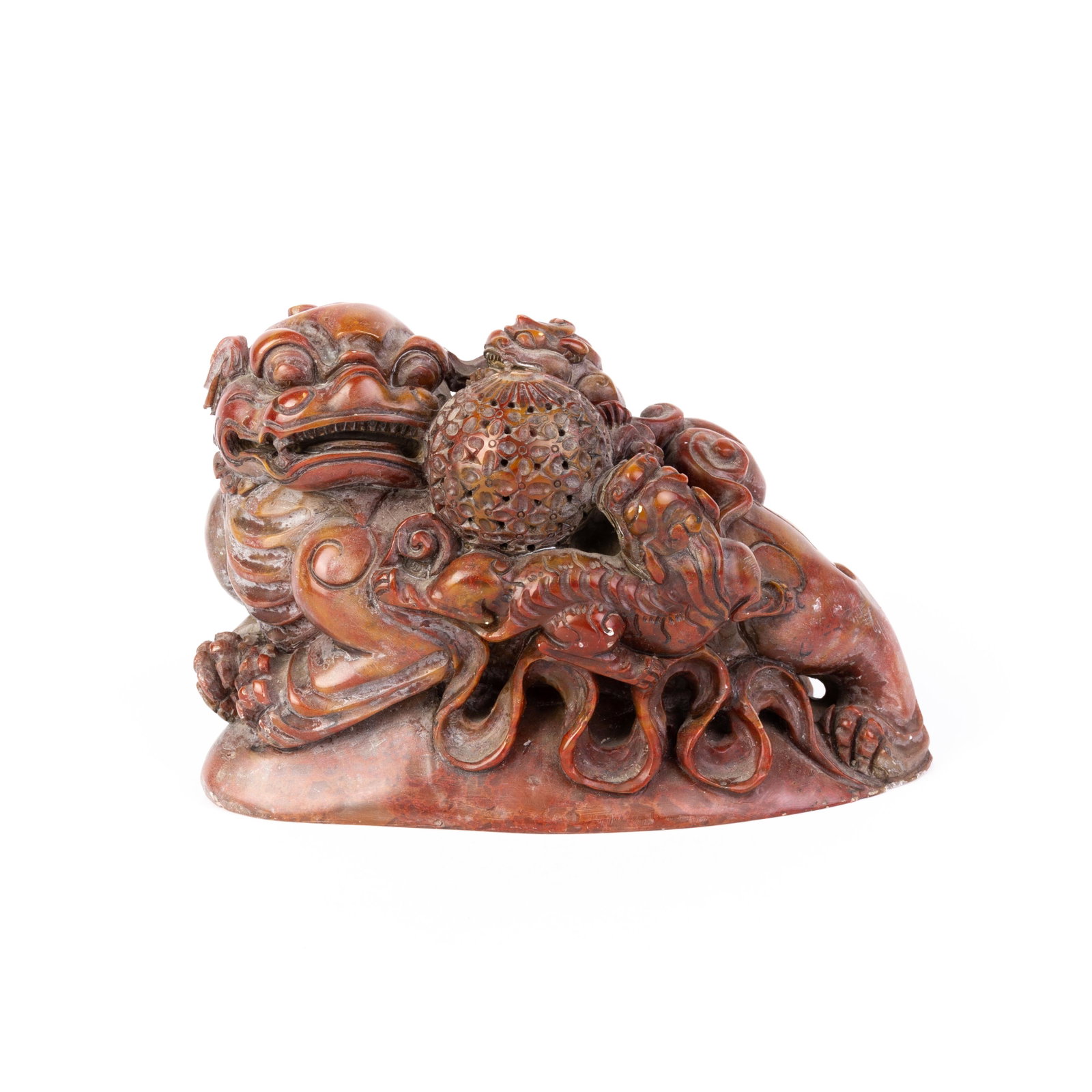 Chinese Carved Soapstone Seal Sculpture: DIMENSIONS APPROX 11x16.5x8CM. Please carefully study all photographs to get an accurate idea of the object. In good condition, as seen. Shipping is in-house and we ship internationally to US and rest