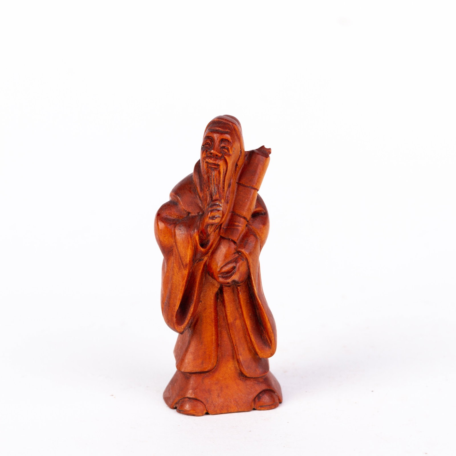 Signed Japanese Carved Wood Netsuke Inro: DIMENSIONS APPROX 5.5x2x2CM. Please carefully study all photographs to get an accurate idea of the object. In good condition, as seen. Shipping is in-house and we ship internationally to US and rest o