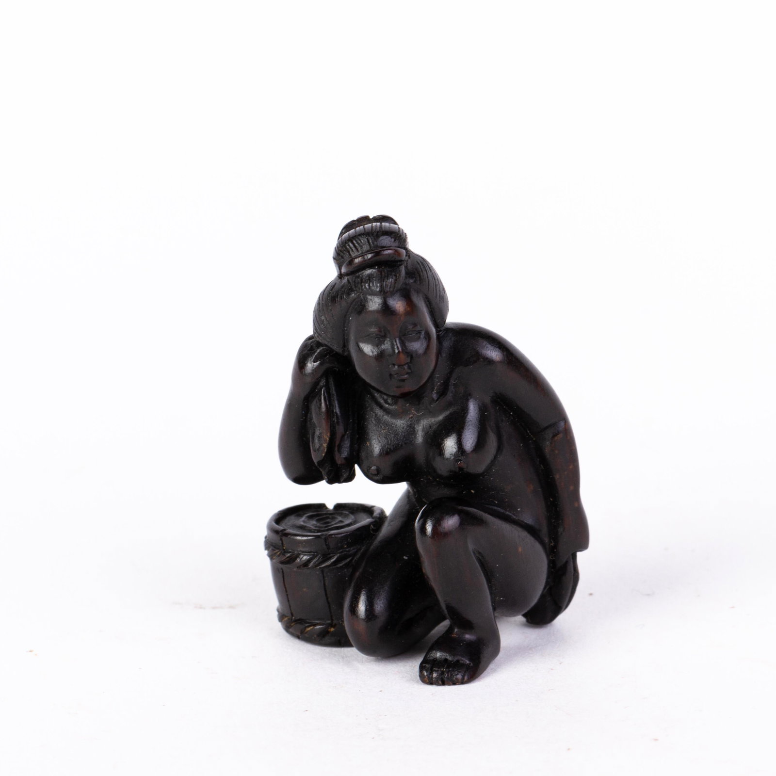 Erotic Japanese Carved Wood Netsuke Inro: DIMENSIONS APPROX 4.5x3x2.5CM. Please carefully study all photographs to get an accurate idea of the object. In good condition, as seen. Shipping is in-house and we ship internationally to US and rest