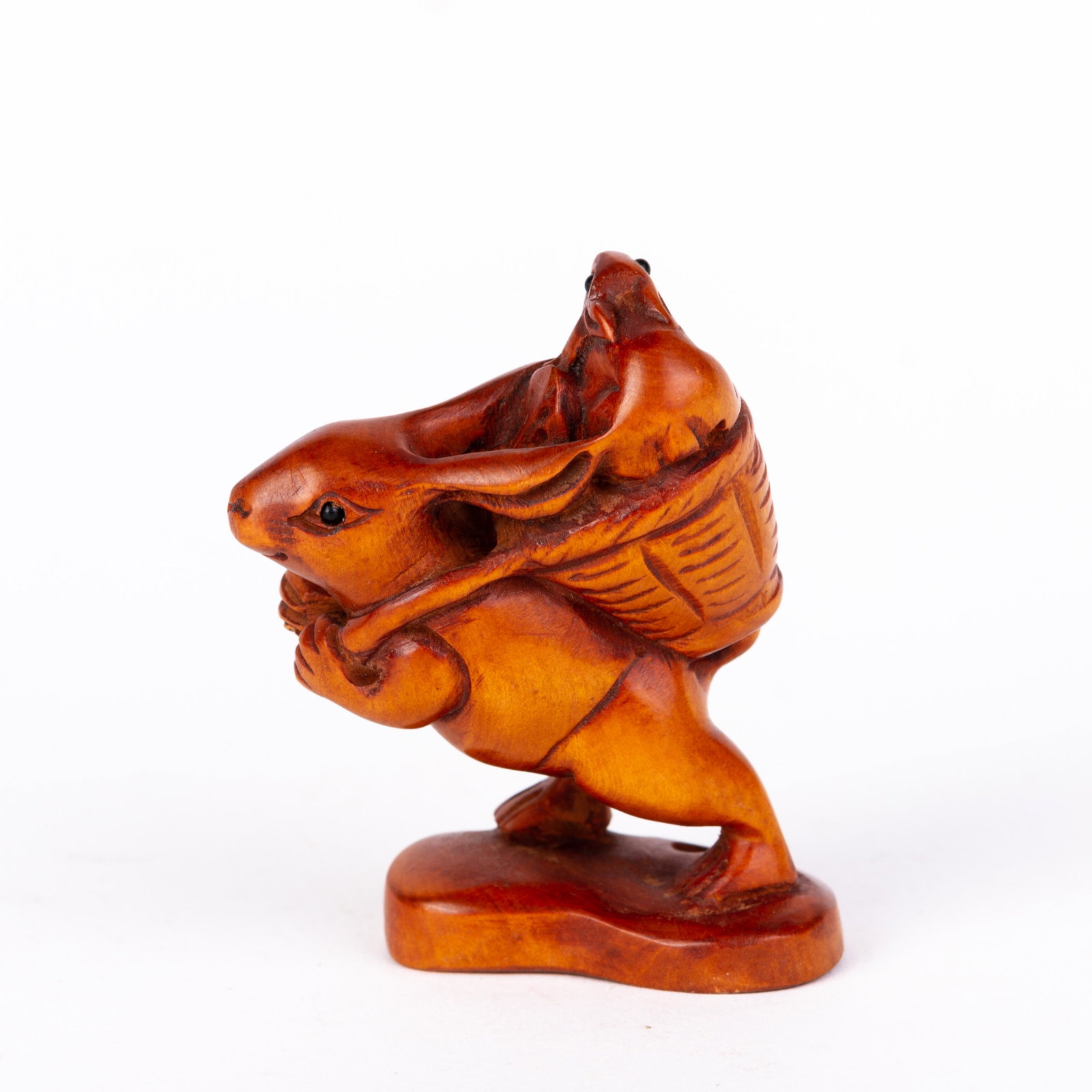 Signed Japanese Carved Wood Netsuke Inro: DIMENSIONS APPROX 6x4x2CM. Please carefully study all photographs to get an accurate idea of the object. In good condition, as seen. Shipping is in-house and we ship internationally to US and rest of 