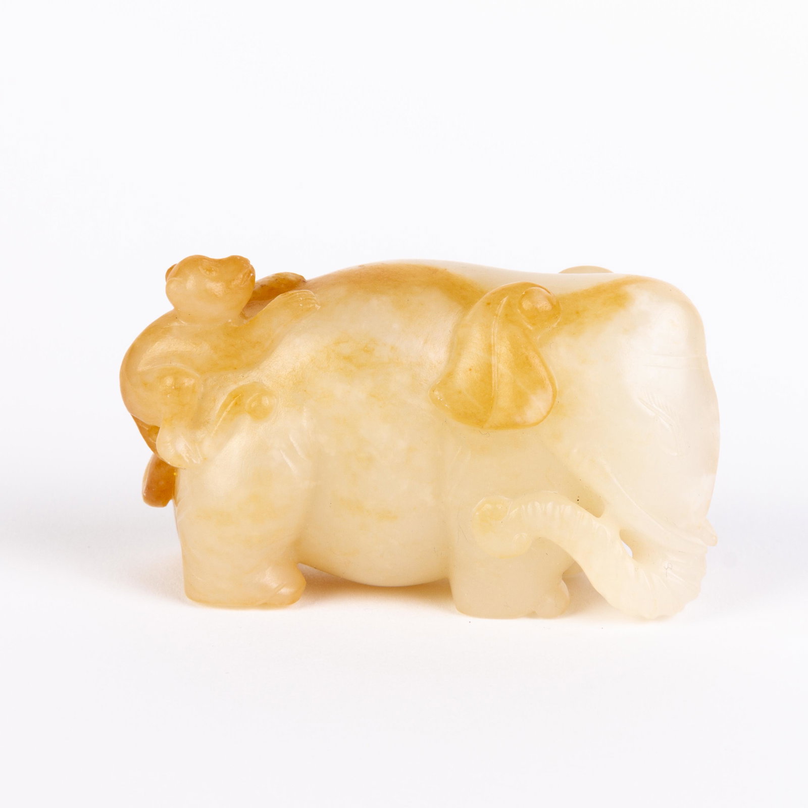 Chinese Russet Jade Carving of a Monkey on Elephant: Please carefully study all photographs to get an accurate idea of the object. In good condition, as seen. Shipping is in-house and we ship internationally to US and rest of the world. You may follow o