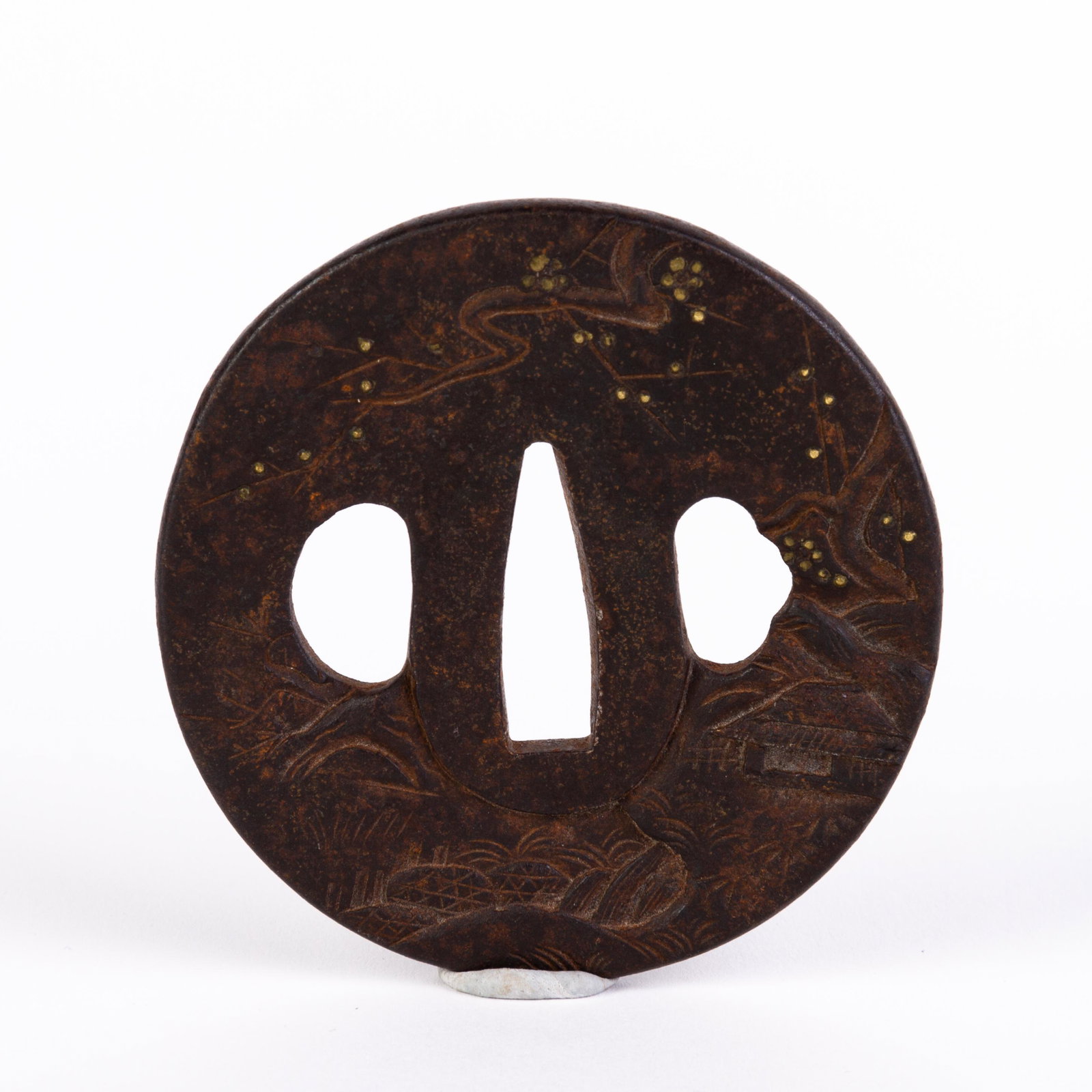 Japanese Edo Bronze Samurai Tsuba Sword Guard: Please carefully study all photographs to get an accurate idea of the object. In good condition, as seen. Shipping is in-house and we ship internationally to US and rest of the world. You may follow o