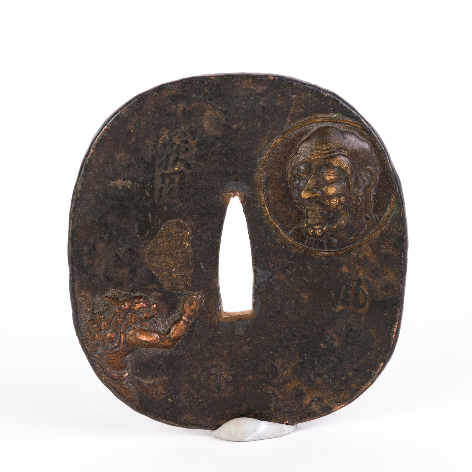 Japanese Edo Bronze Samurai Tsuba Sword Guard: Please carefully study all photographs to get an accurate idea of the object. In good condition, as seen. Shipping is in-house and we ship internationally to US and rest of the world. You may follow o
