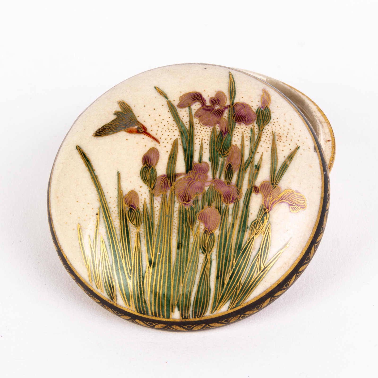 Signed Japanese Satsuma Pottery Lidded Circular Box Meiji: Please carefully study all photographs to get an accurate idea of the object. In good condition, as seen. Shipping is in-house and we ship internationally to US and rest of the world. You may follow o