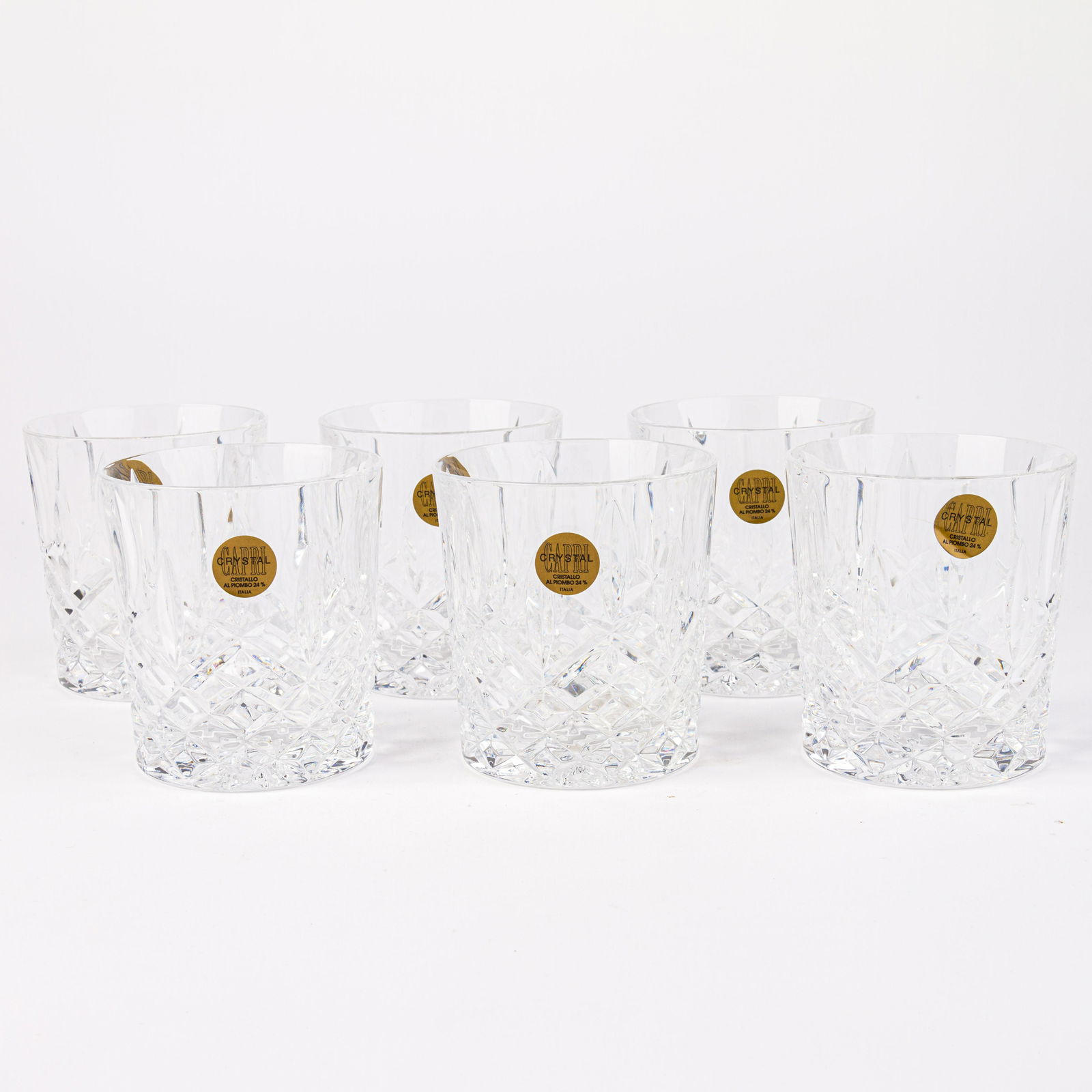 Six Fine Cut Crystal Drinking Glasses (1 of 10)