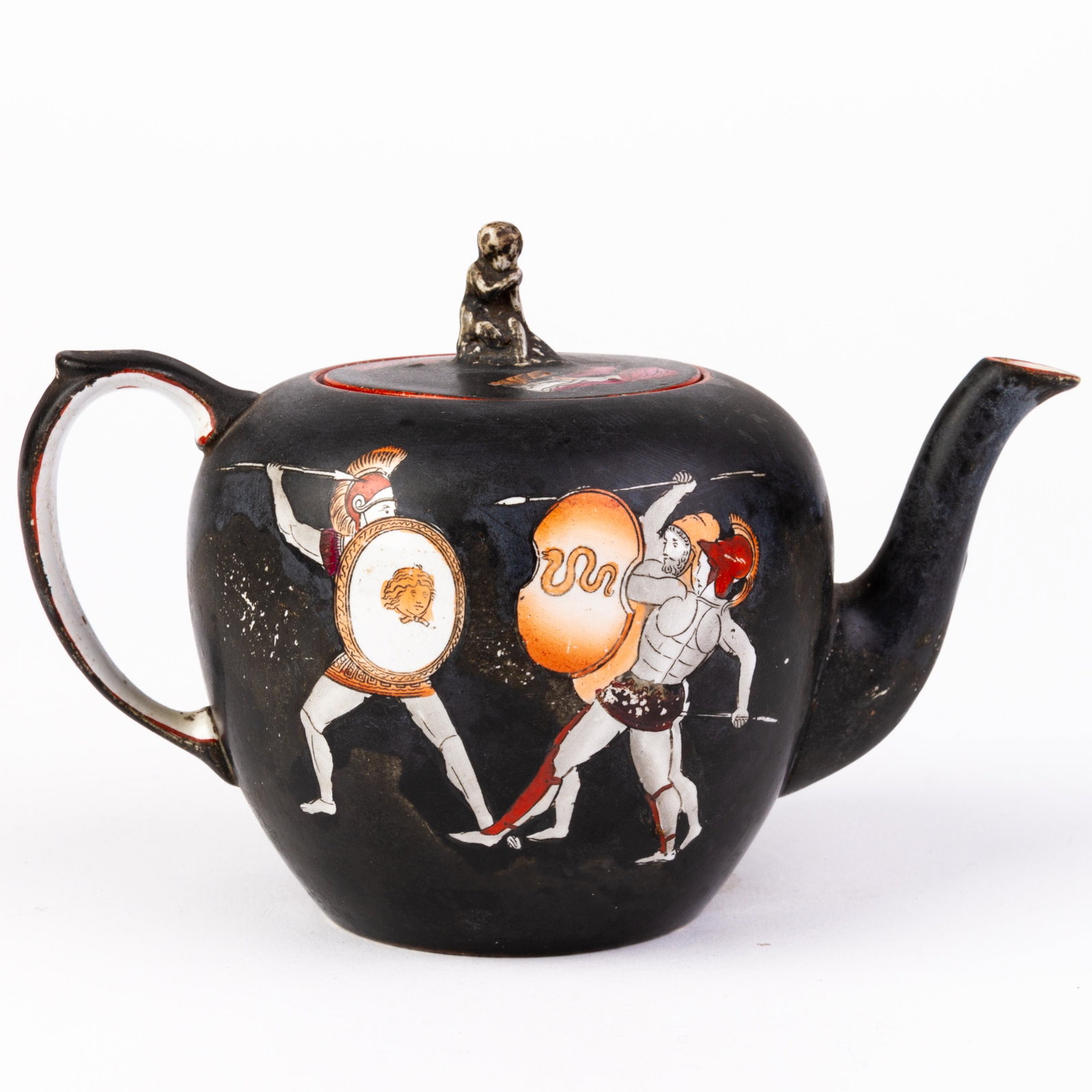 Neoclassical Revival G.L. Ashworth Teapot ca. 1862: DIMENSIONS APPROX 12x17x10CM. Please carefully study all photographs to get an accurate idea of the object. In good condition, as seen. Shipping is in-house and we ship internationally to US and rest 