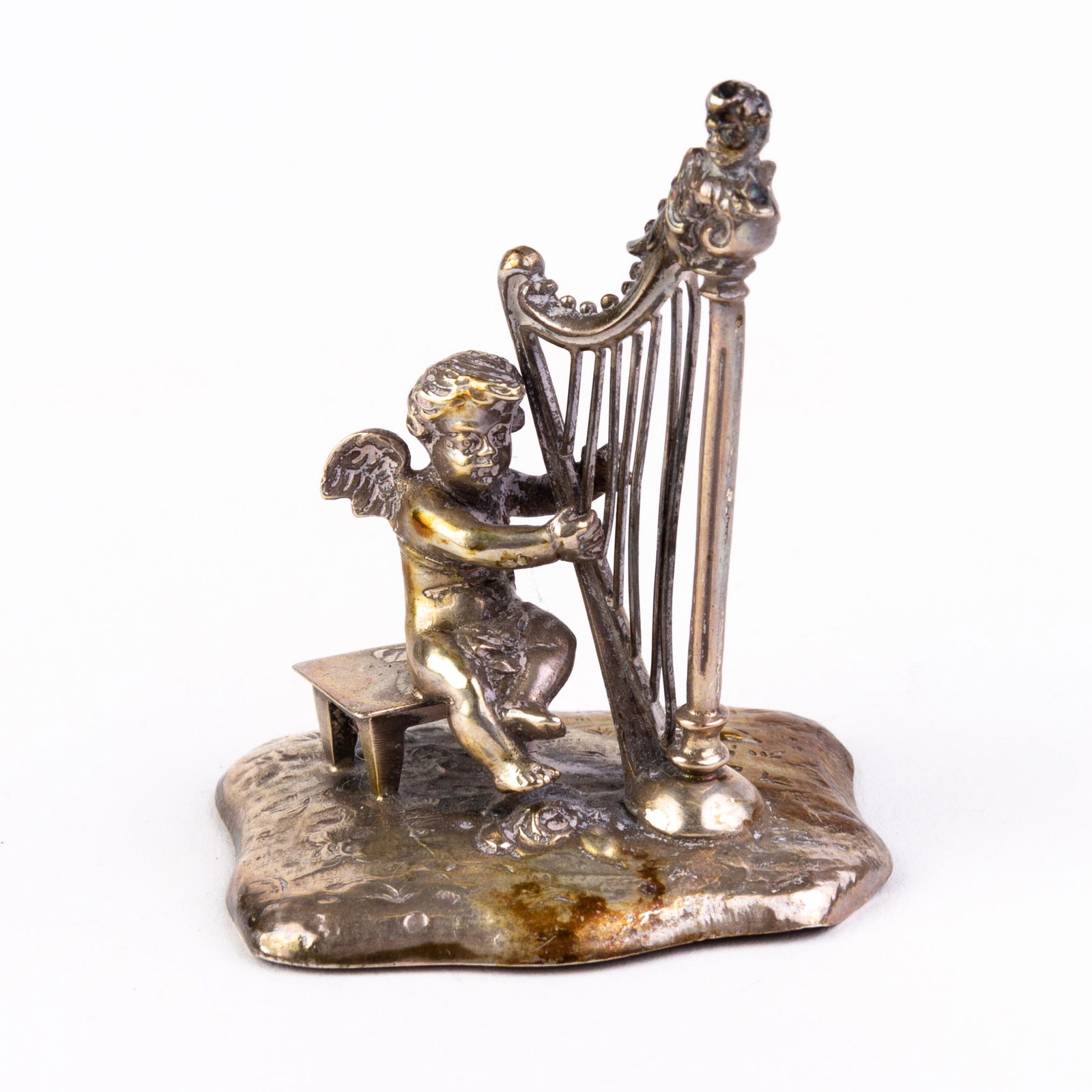 Cherub with Harp 800 Silver Dutch Miniature (1 of 5)