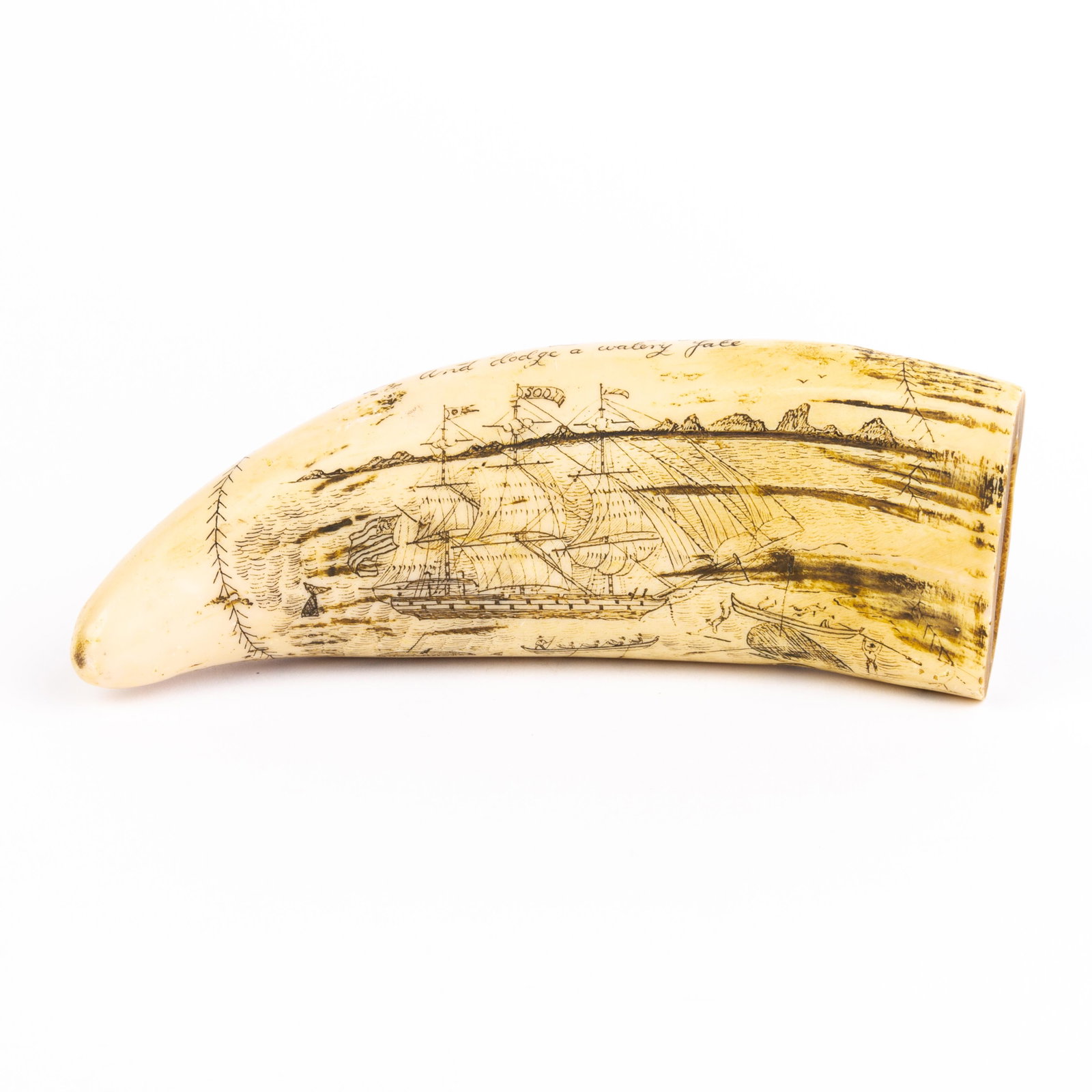 Sperm Whale Scrimshaw Nautical Faux Tooth: DIMENSIONS APPROX 6x6x16CM. Please carefully study all photographs to get an accurate idea of the object. In good condition, as seen. Shipping is in-house and we ship internationally to US and rest of