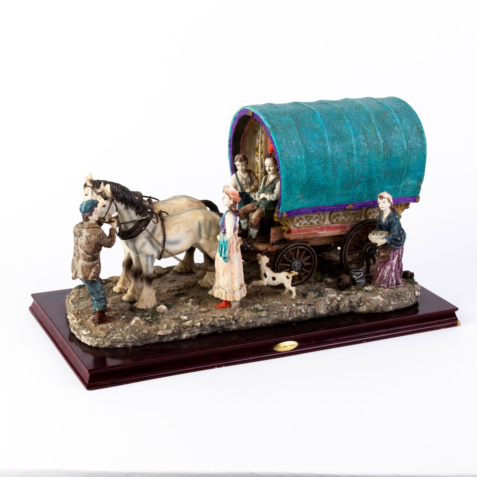Juliana Collection Gipsy Caravan Sculpture: DIMENSIONS APPROX 54x29x29CM. Please carefully study all photographs to get an accurate idea of the object. In good condition, as seen. Shipping is in-house and we ship internationally to US and rest 