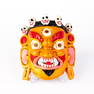 Tibetan Mahakala Polychrome Carved Wood Mask