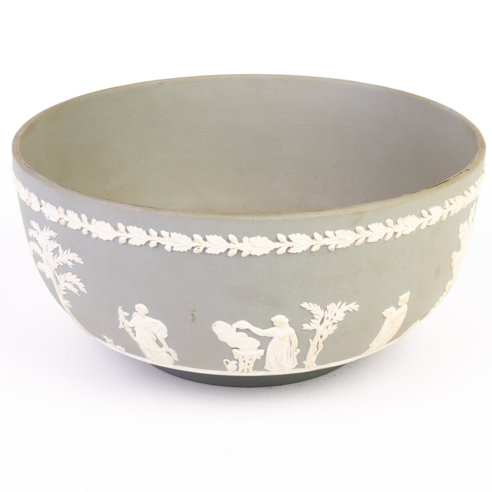 Wedgwood Grey Jasperware Neoclassical Fruit Bowl: DIMENSIONS APPROX 20x20x10CM. Please carefully study all photographs to get an accurate idea of the object. In good condition, as seen. Shipping is in-house and we ship internationally to US and rest