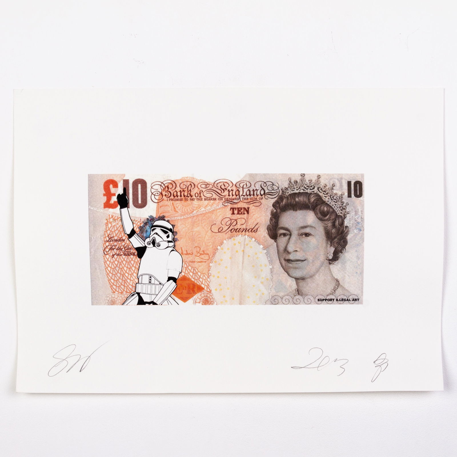 Death NYC Signed Pop Art Print Stormtrooper Ten Pound Note (1 of 5)