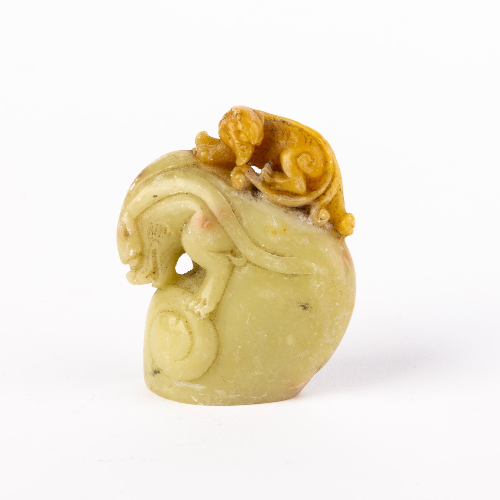 Chinese Carved Soapstone Foo Dogs Figure (1 of 5)