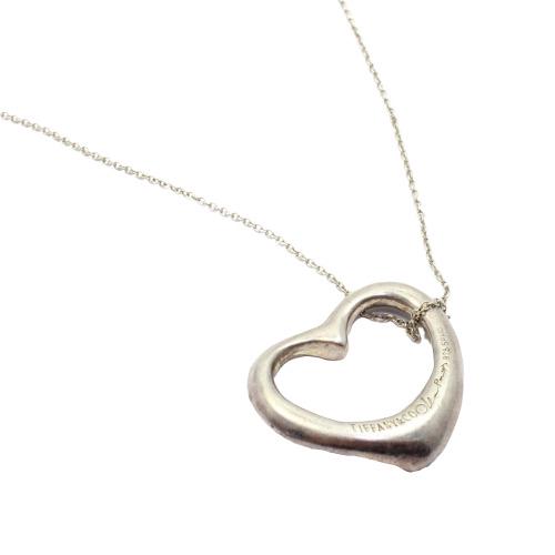 Tiffany Silver Medium Open Heart Peretti Necklace (1 of 6)