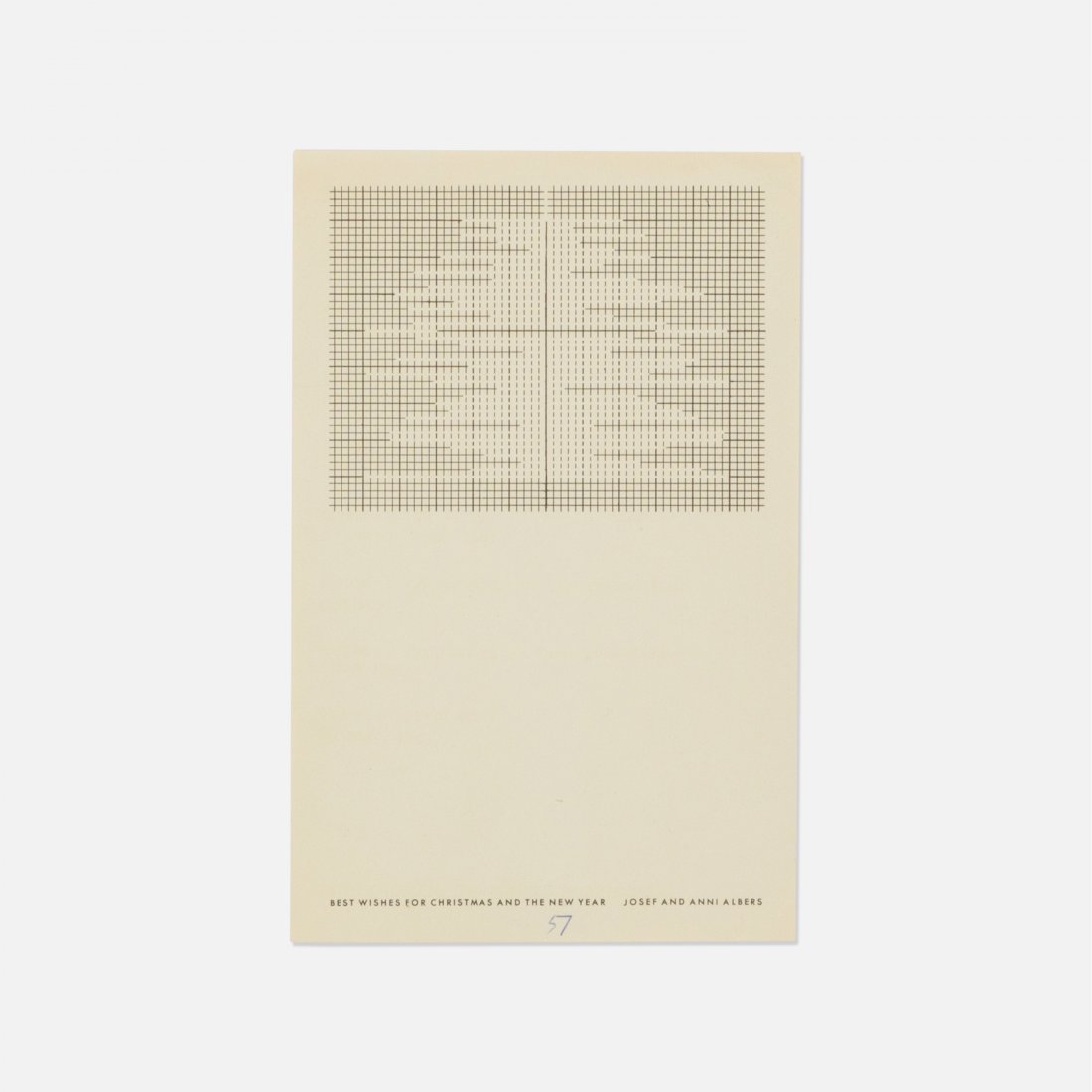 Josef and Anni Albers, Holiday Card: printed paper8.5 x 5.5 Christmas and New Year card by Josef and Anni Albers. Provenance: Estate of Sewell Sillman; Private collection mid century, modernist, modernism, mcm