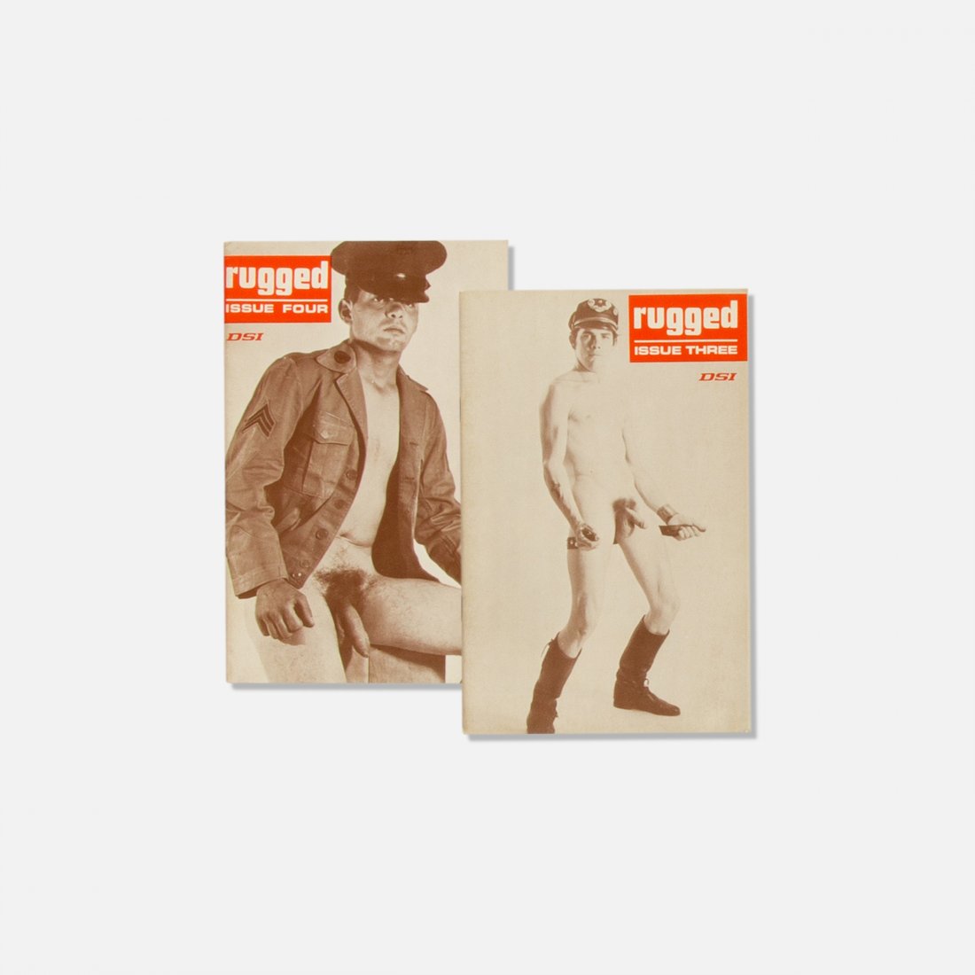 Private Press, Erotic Zines: USA, 1967 printed matter 8.5" x 5.5" Group of two erotic zines, incl. Rugged Issue 3 and 4 (32 pp). key: paper, outsider, erotic, drawing, sex, fetish, kink, gay, ephemera