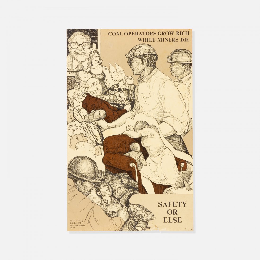 Miners Art Group, Miner's Rights Poster: USA, c. 1970s printed matter 22" x 13.75" Miner's rights poster by Miners Art Group. key: protest, social justice, Virginia, ephemera, mining