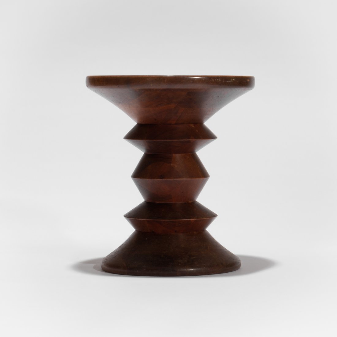 Charles and Ray Eames, Time Life Stool Model C: USA, c. 1960s walnut 15" x 13" Time-Life Stool, Model C, by Charles and Ray Eames for Herman Miller. key: mid century, modern, modernist