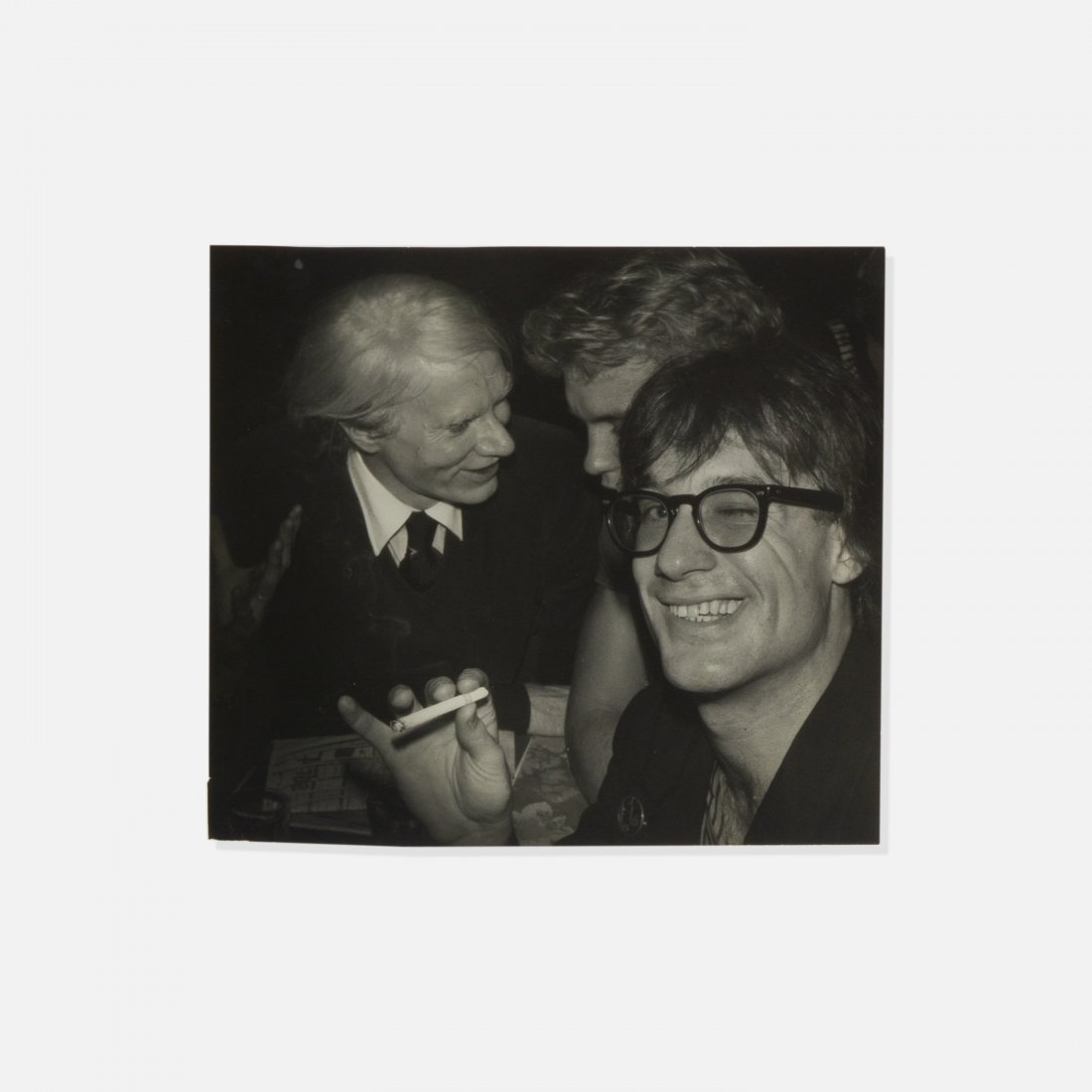 Bill Arning, Photograph of Lance Loud and Andy Warhol: NYC, 1970s silver gelatin print 8.5" x 7.5" Photograph of Lance Loud of The Mumps with Andy Warhol behind by Bill Arning, once-member of the band Student Teachers, and not known for photographic work.